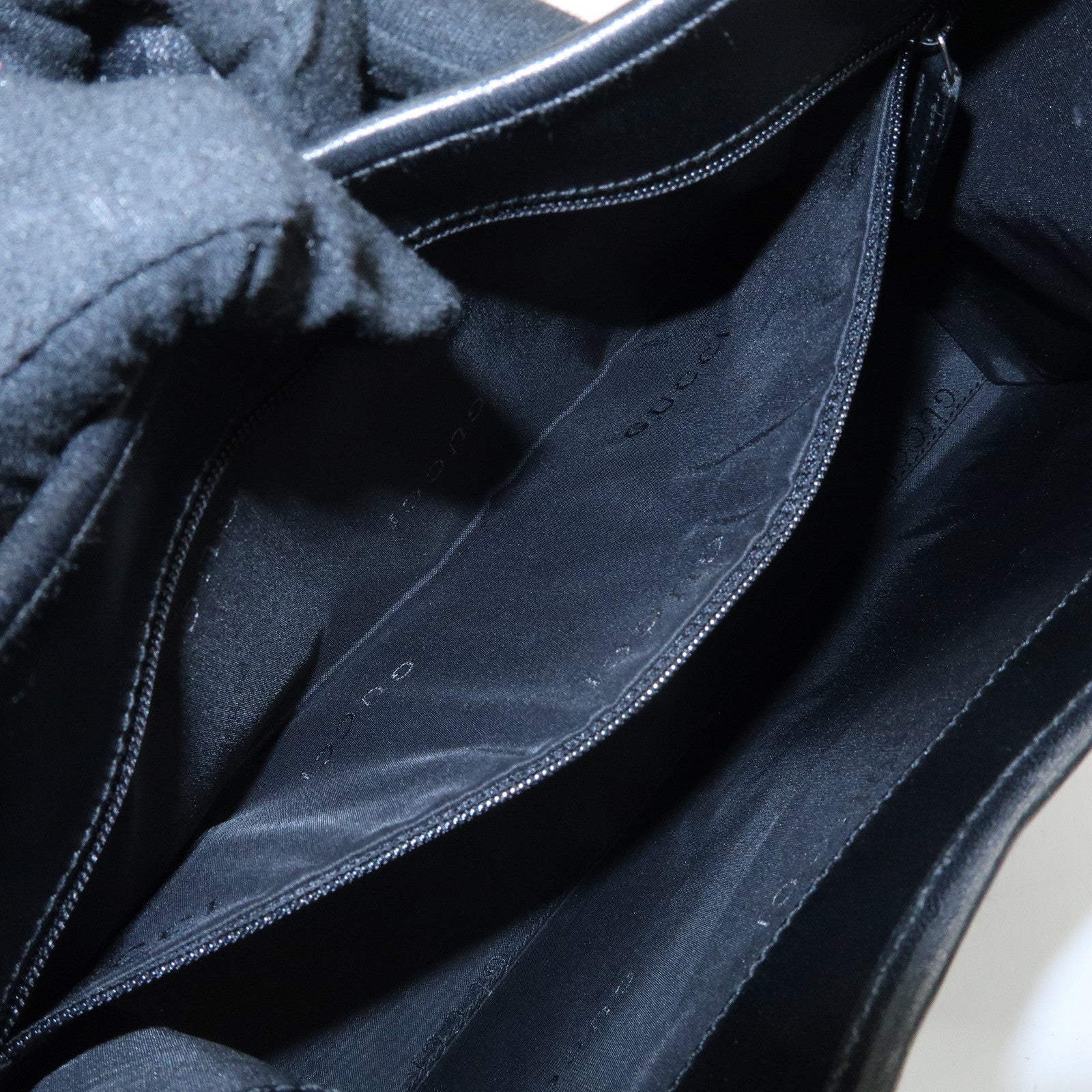 GUCCI Jackie Leather Shoulder Bag Hand Bag Black 002-1067 Used