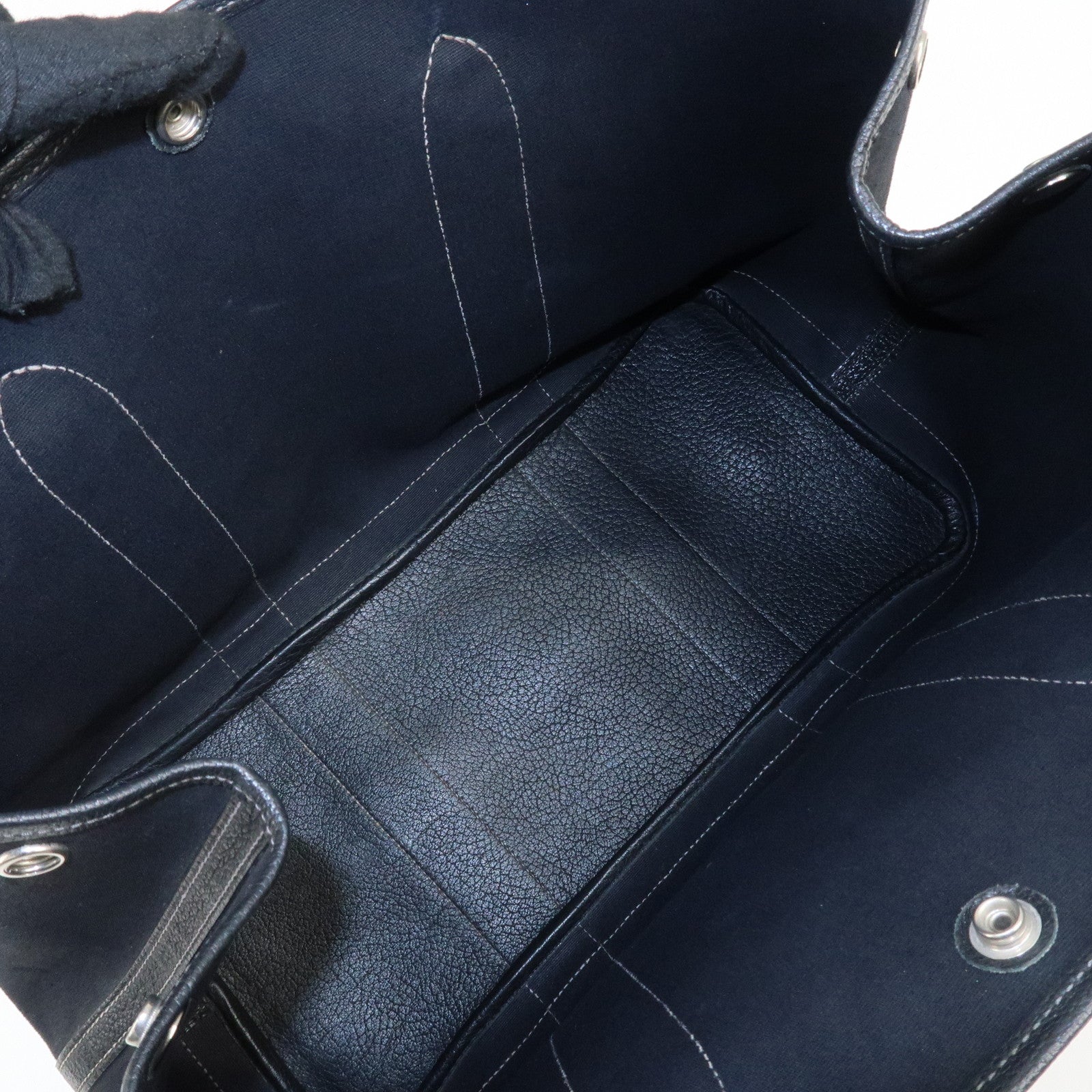 HERMES Toile Officier Negonda Garden Party PM I Stamped Tote Bag Used