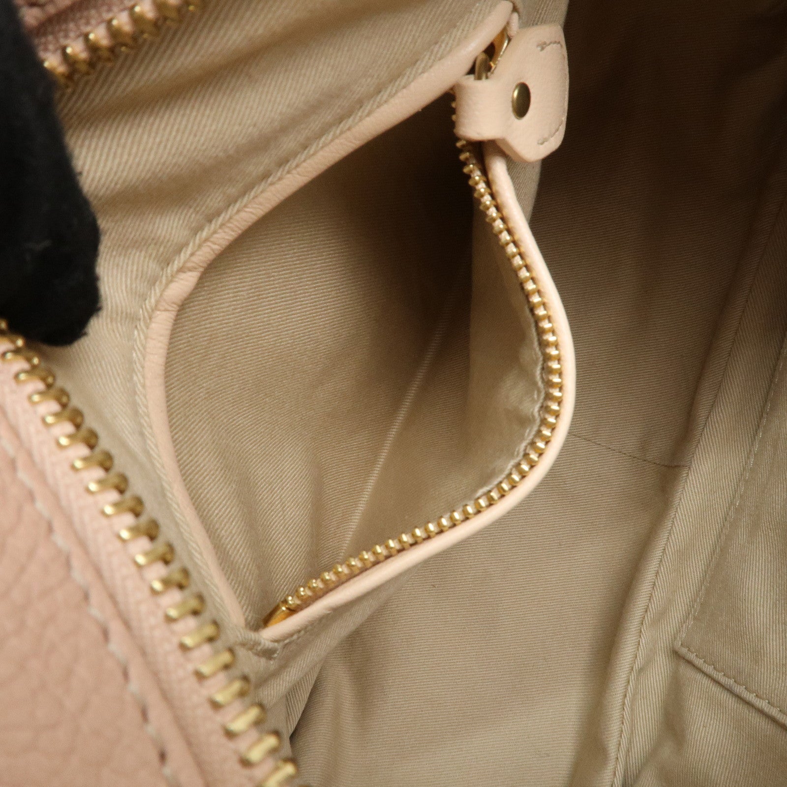 Chloe Paraty Leather 2Way Tote Bag HandBag Shoulder Bag Pink Beige Used