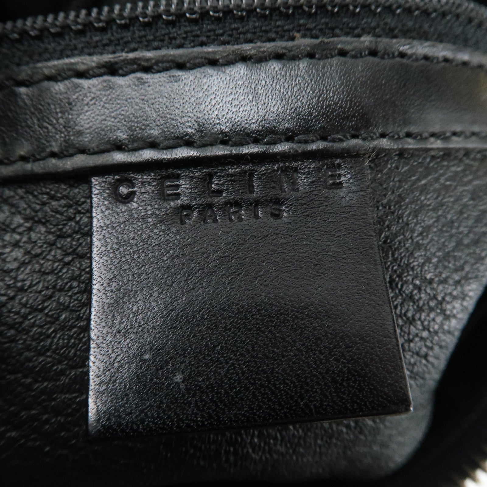 CELINE Macadam PVC Leather Shoulder Bag Black Brown Gold HDW Used