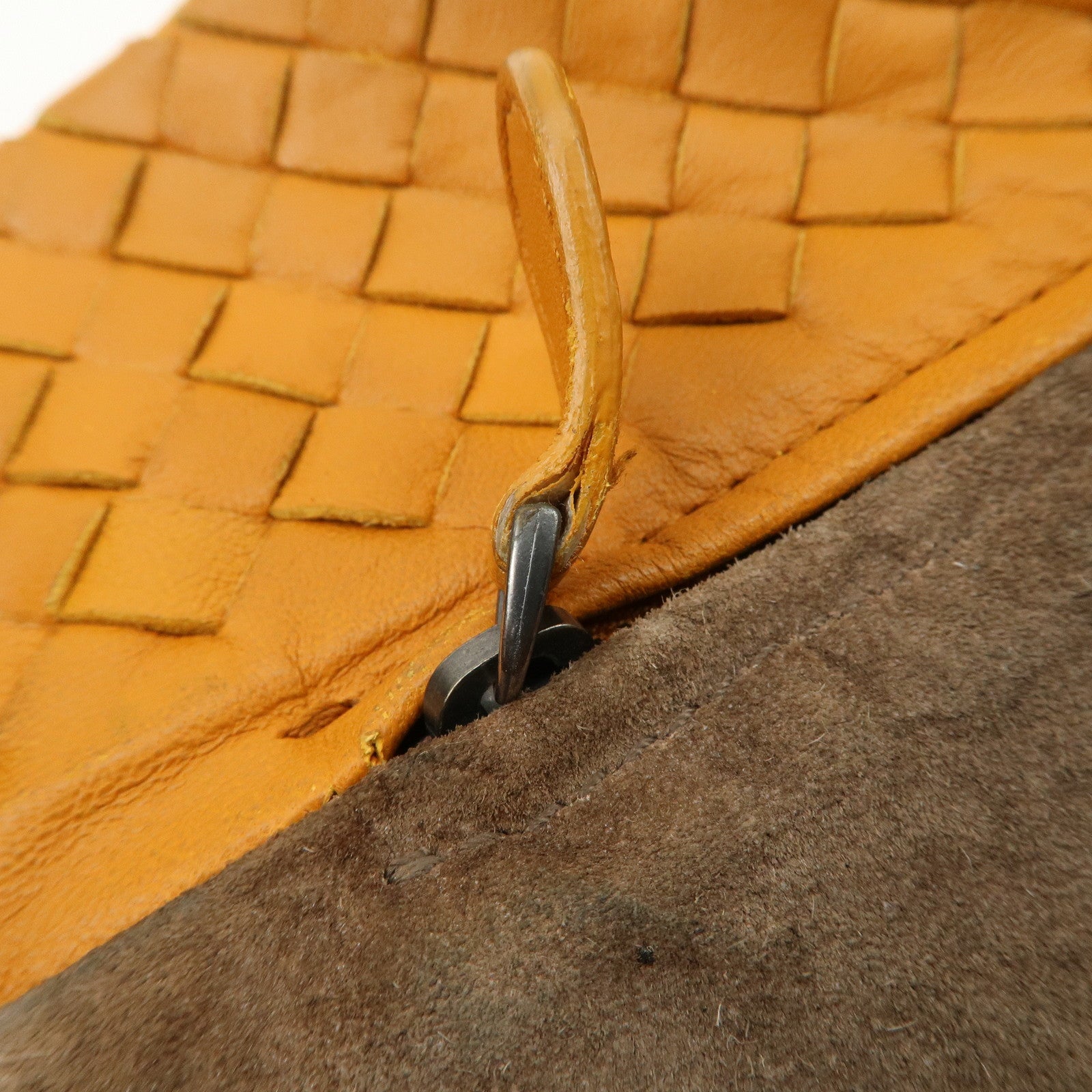 Bottega Veneta Intrecciato leather Tote Bag Orange 179320 Used