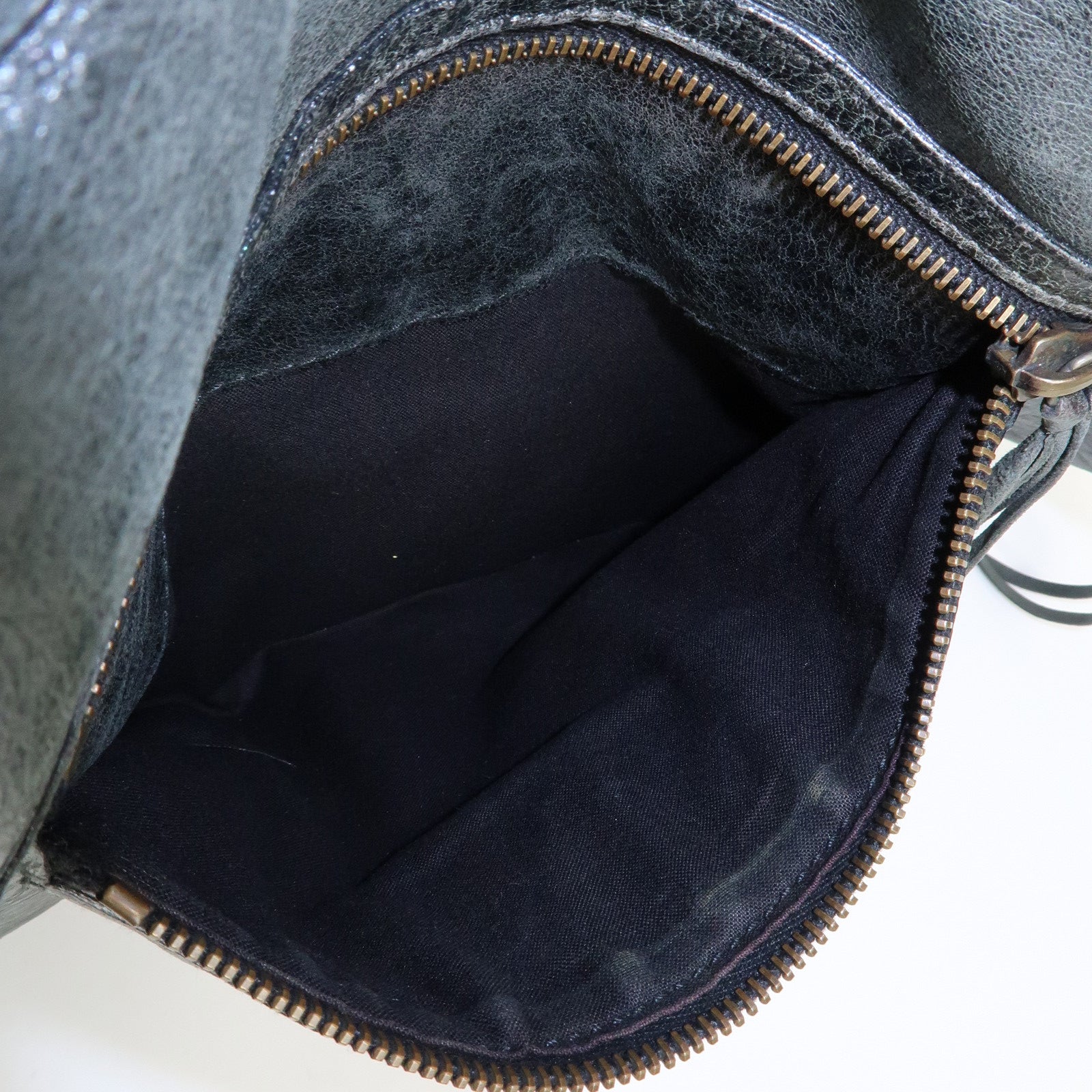 BALENCIAGA The Day Leather Shoulder Bag Black 140442 Used