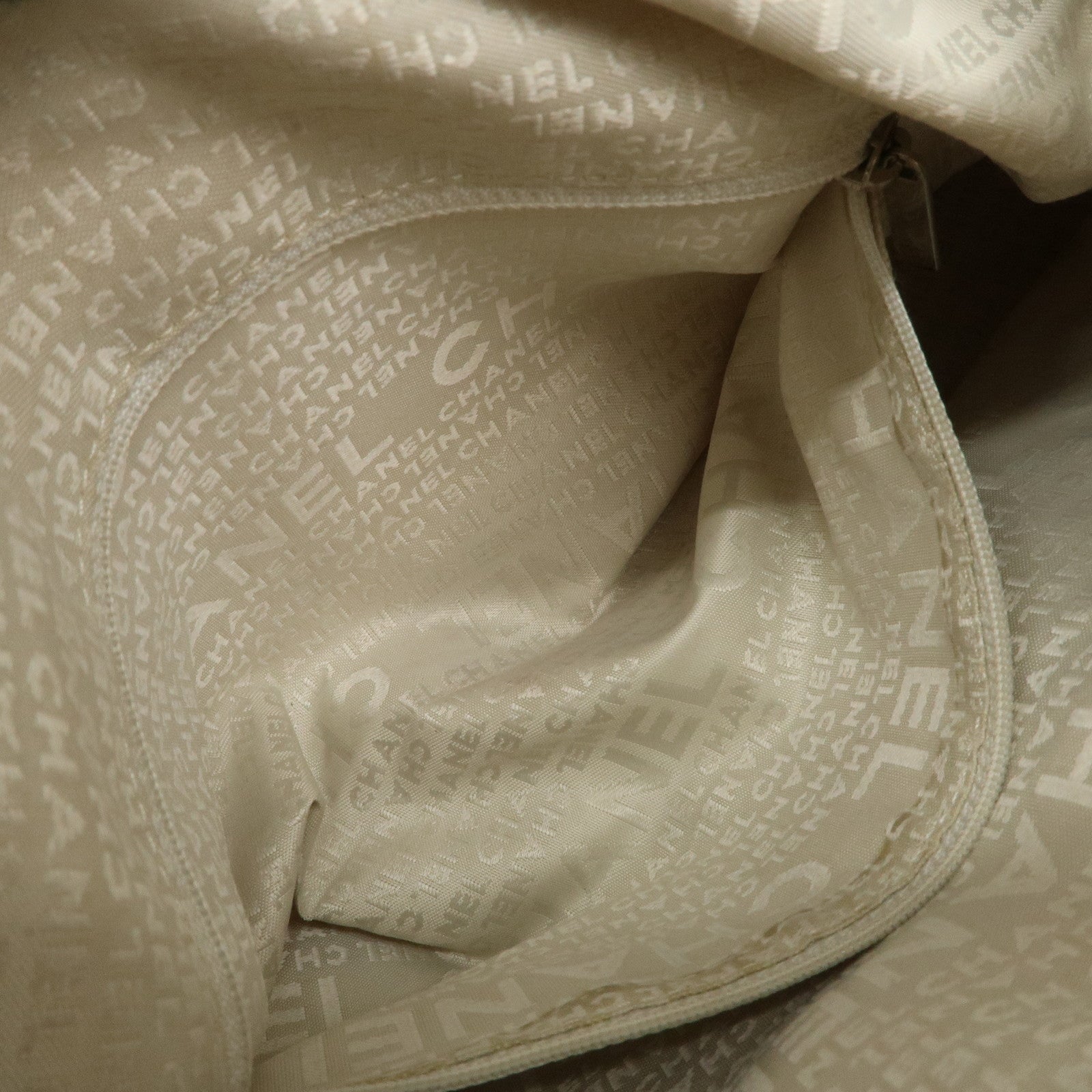 CHANEL Tweed Leather Shoulder Bag Hand Bag Black Beige Used