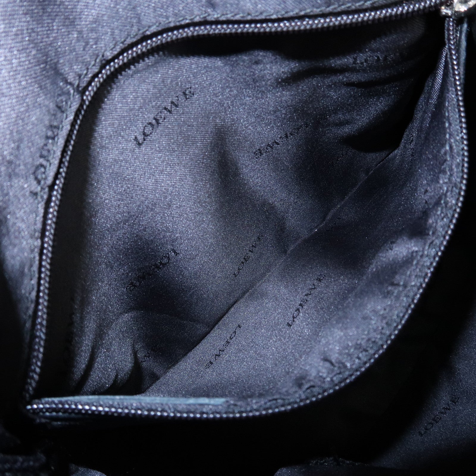 LOEWE Anagram Leather Shoulder Bag Blue Used