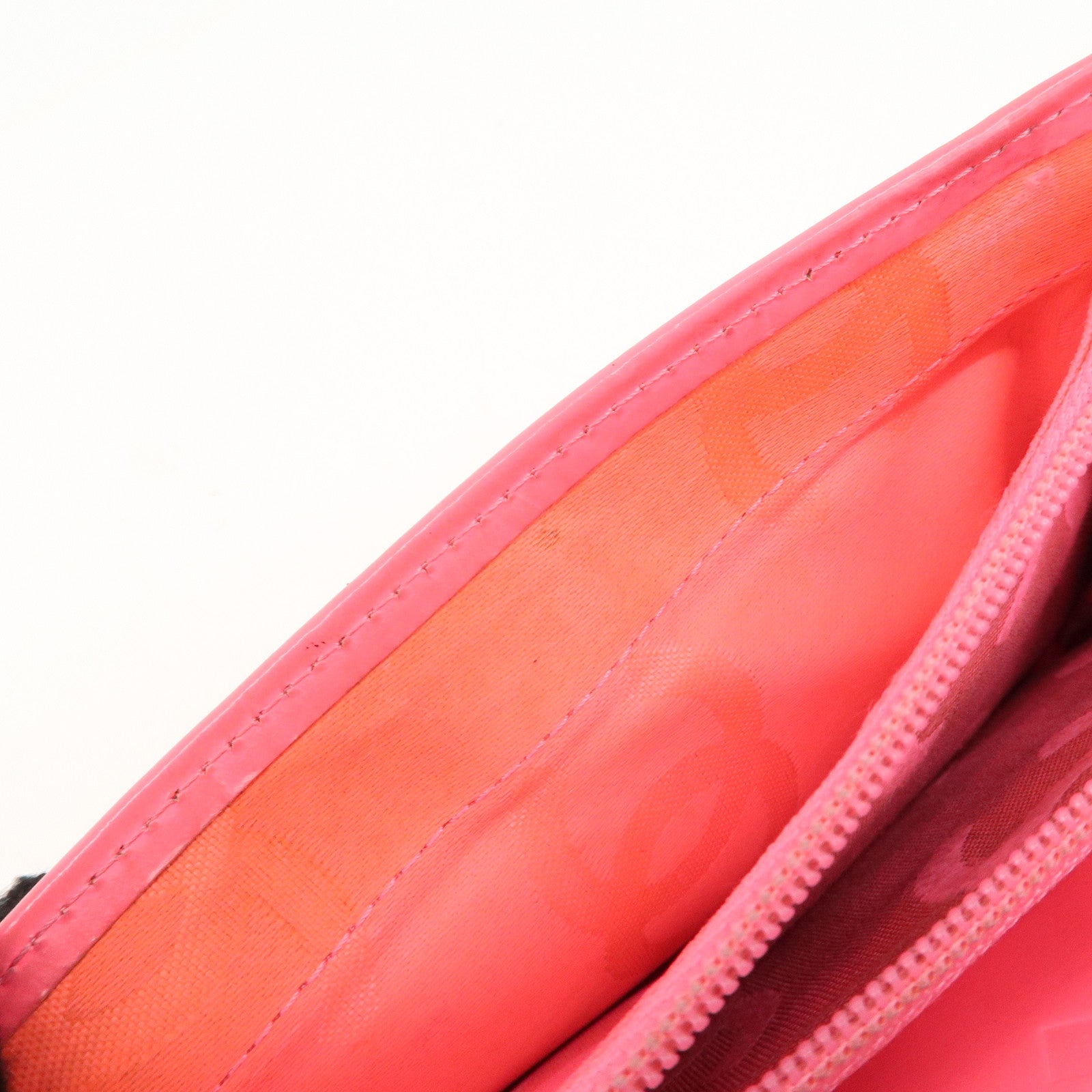 CHANEL Cambon Line Patent Leather Bi-fold Wallet Black A26717 Used