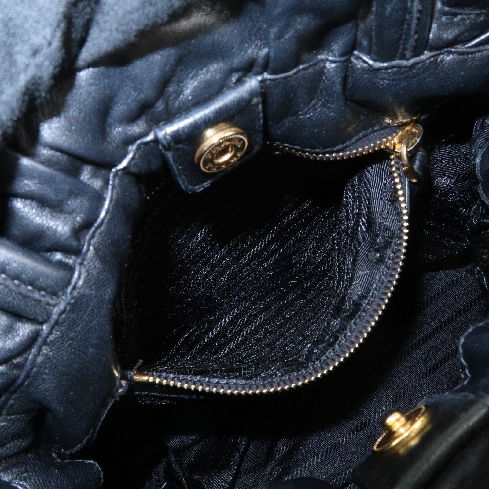 PRADA Leather Ribbon 2Way Bag Hand Bag Shoulder Bag BN1760 Used