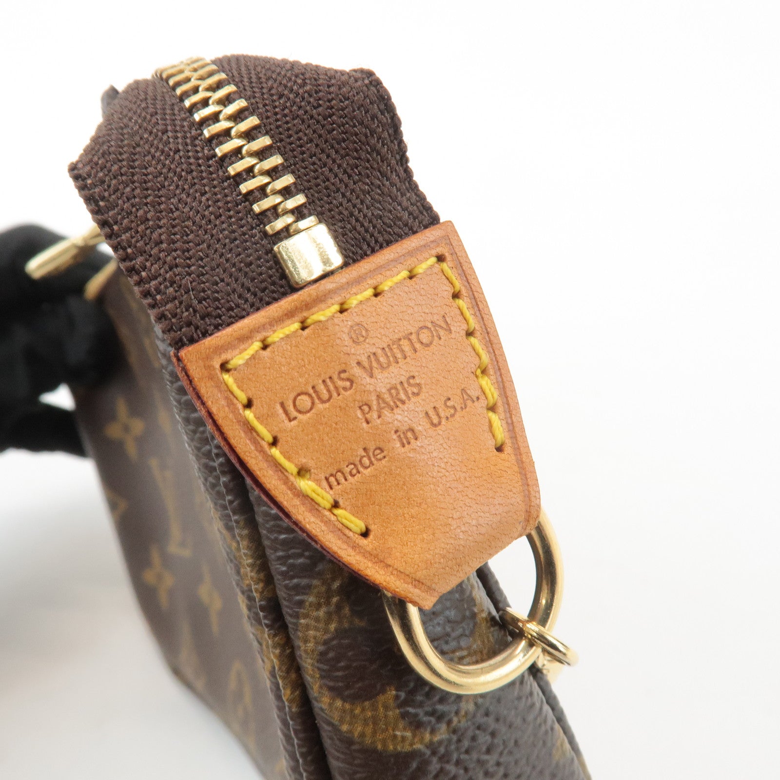 Louis Vuitton Bucket PM Pouch Hand Bag Brown Gold Hardware Used