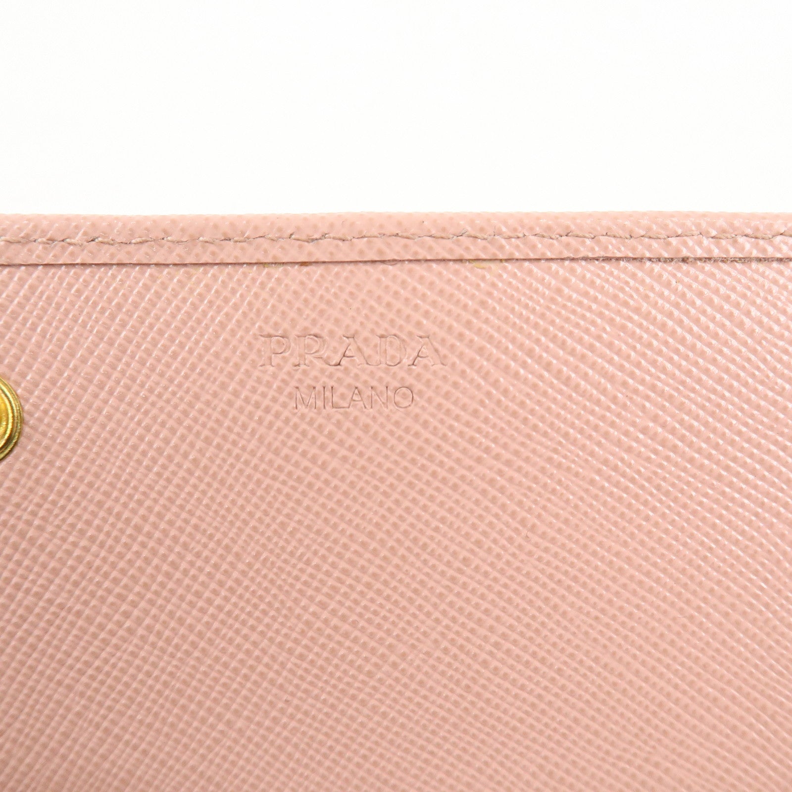 PRADA Set of 2 Saffiano Leather Bi-fold Long Wallet Glower Motif Used