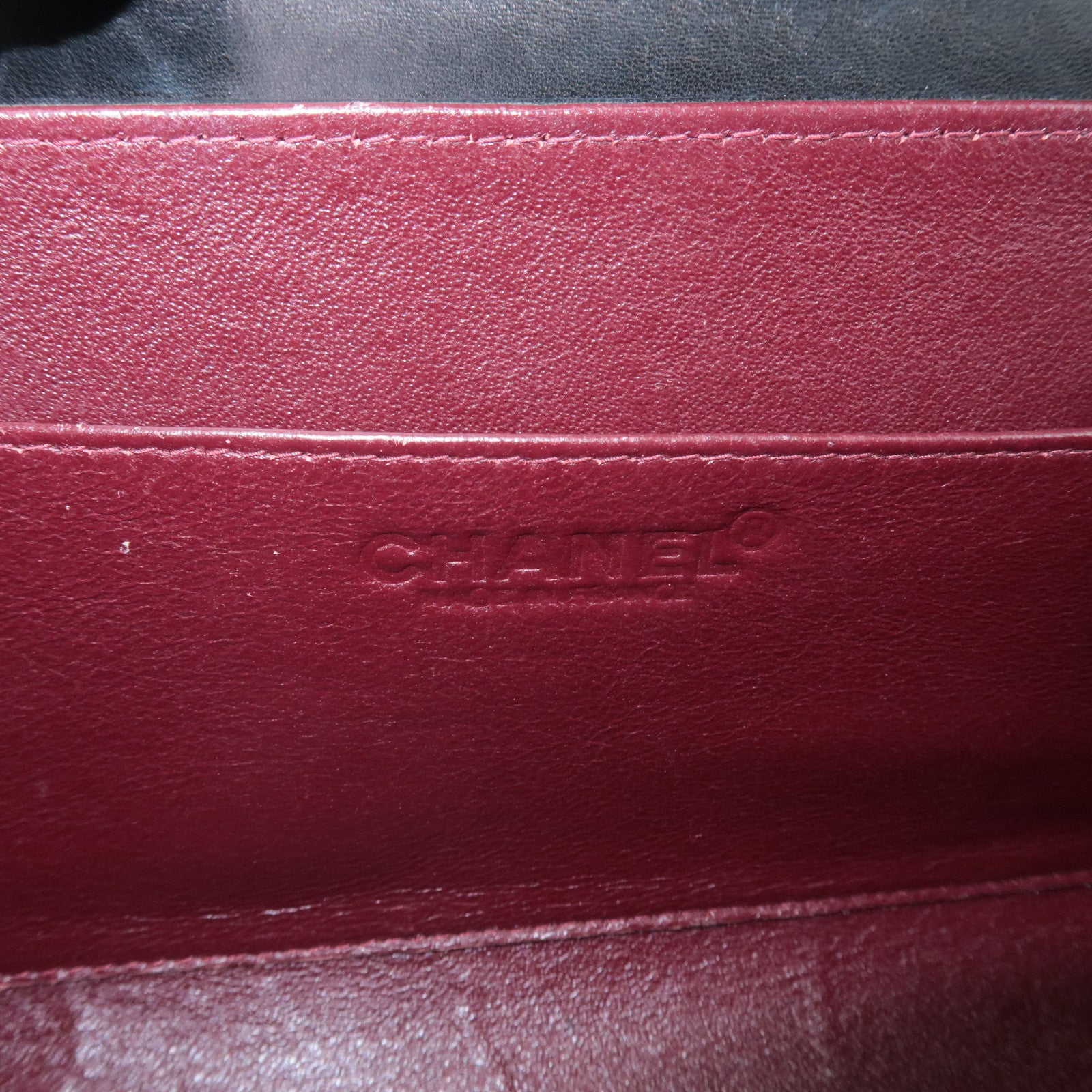 CHANEL Mademoiselle Lamb Skin Chain Shoulder Bag Hand Bag Black Used