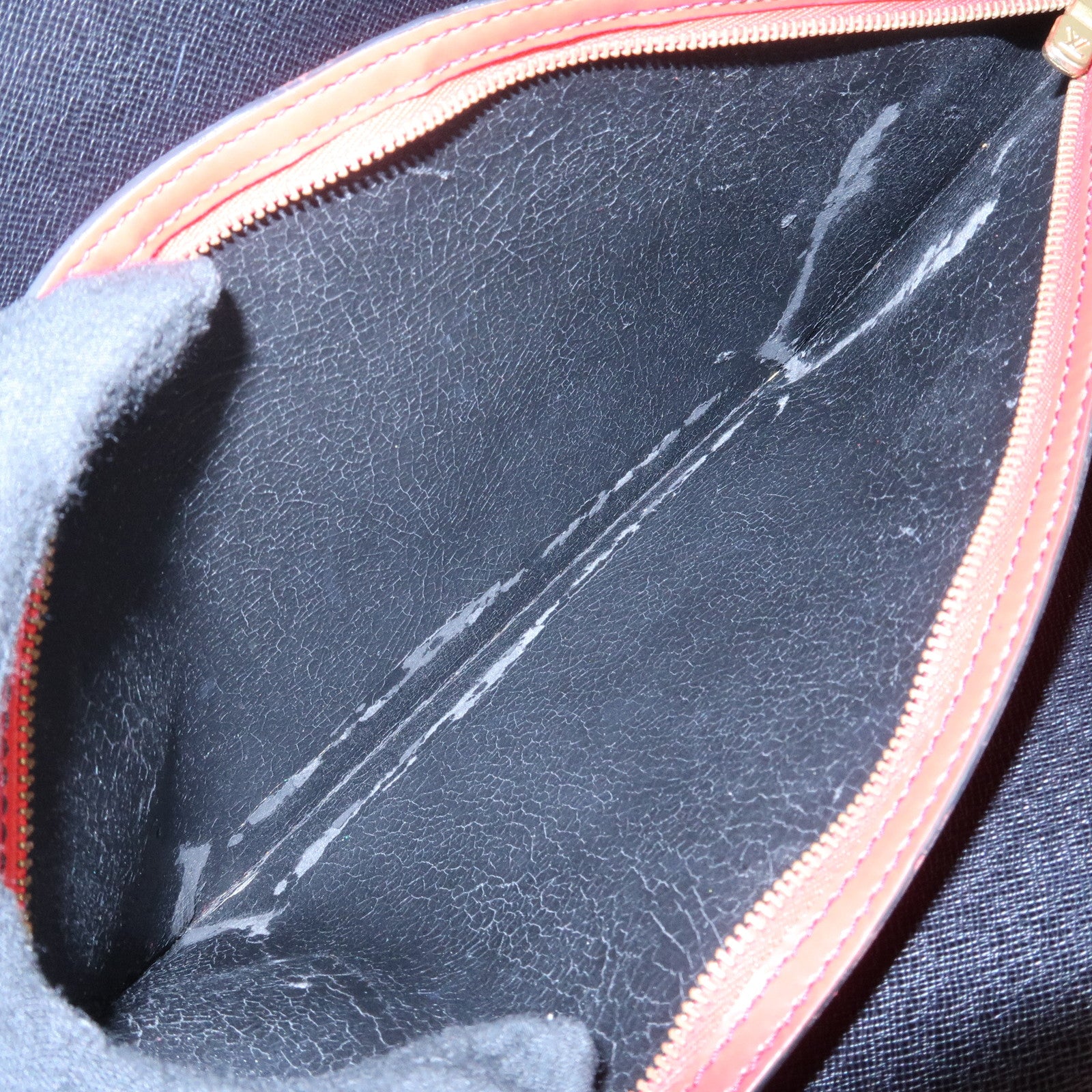 Louis Vuitton Epi Varennes Hand Bag Noir Red M52387 Used