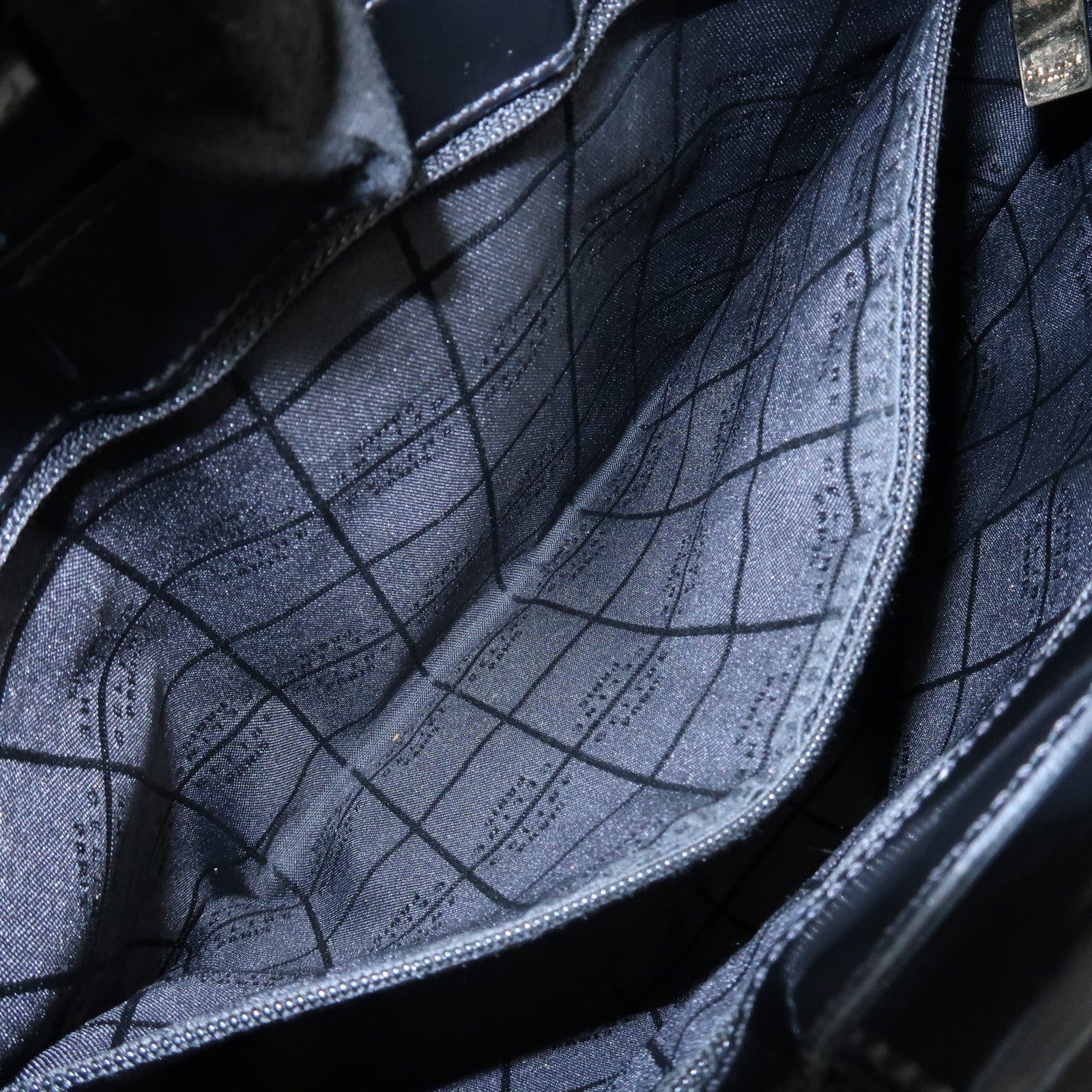 CELINE Macadam Patent Leather Mini Tote Bag Hand Bag Brown Black Used