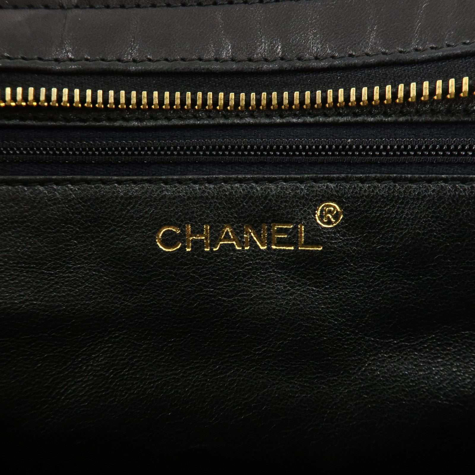 CHANEL Matelasse Lamb Skin COCO Mark Chain Shoulder Bag Black Used