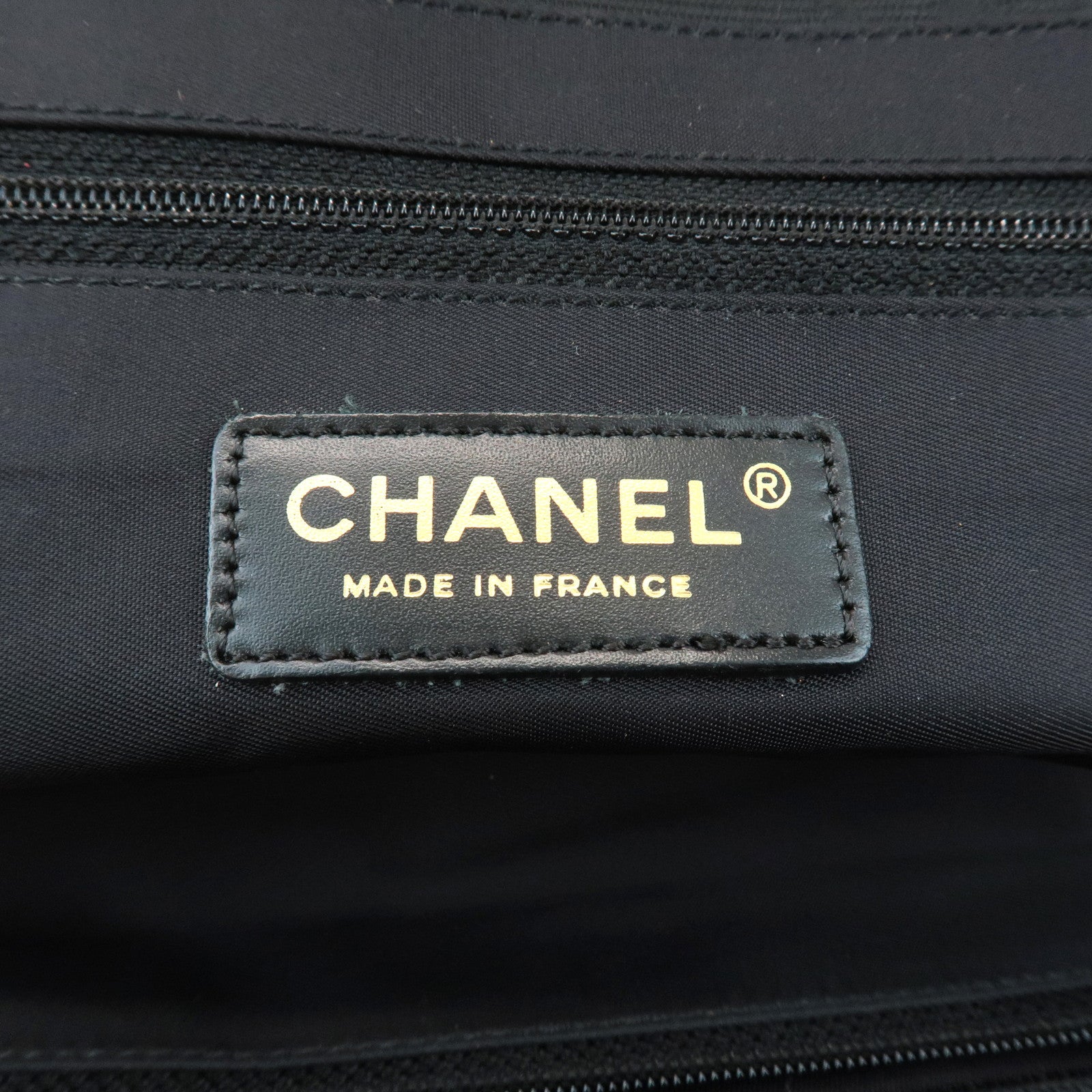 CHANEL New Travel Line Nylon Jacquard Leather Tote Bag A15991 Used