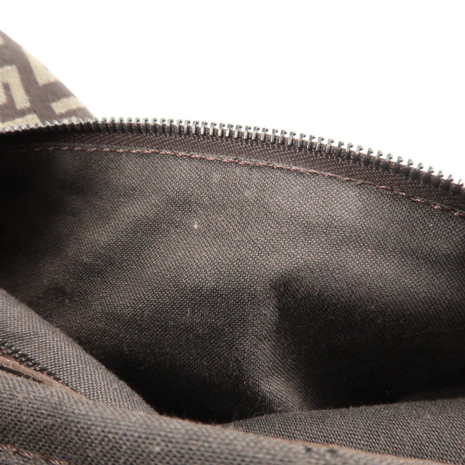FENDI Mamma Bucket Zucchino Canvas Leather Shoulder Bag 8BR001 Used