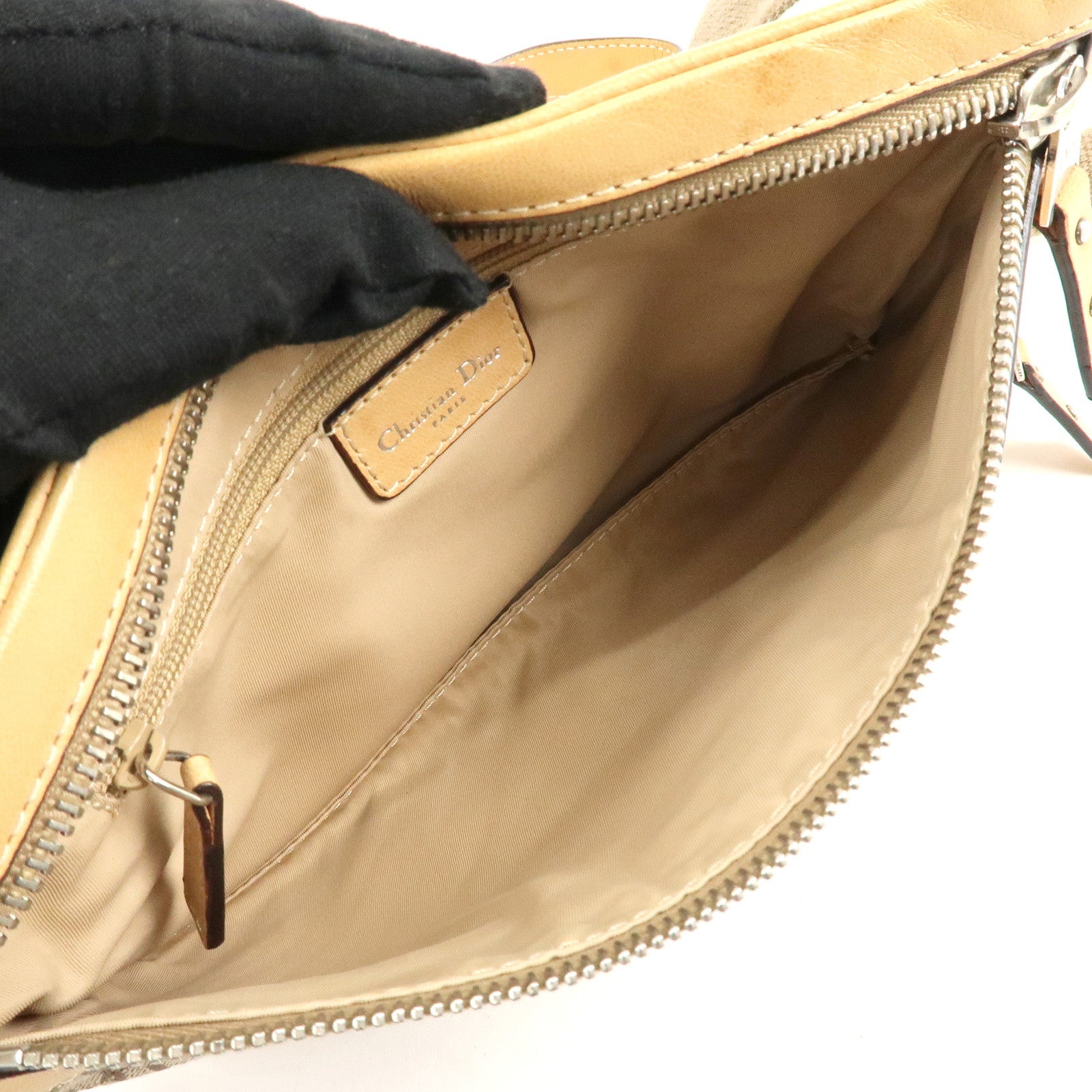 Christian Dior Street Chic Trotter Canvas Leather Shoulder Bag Used