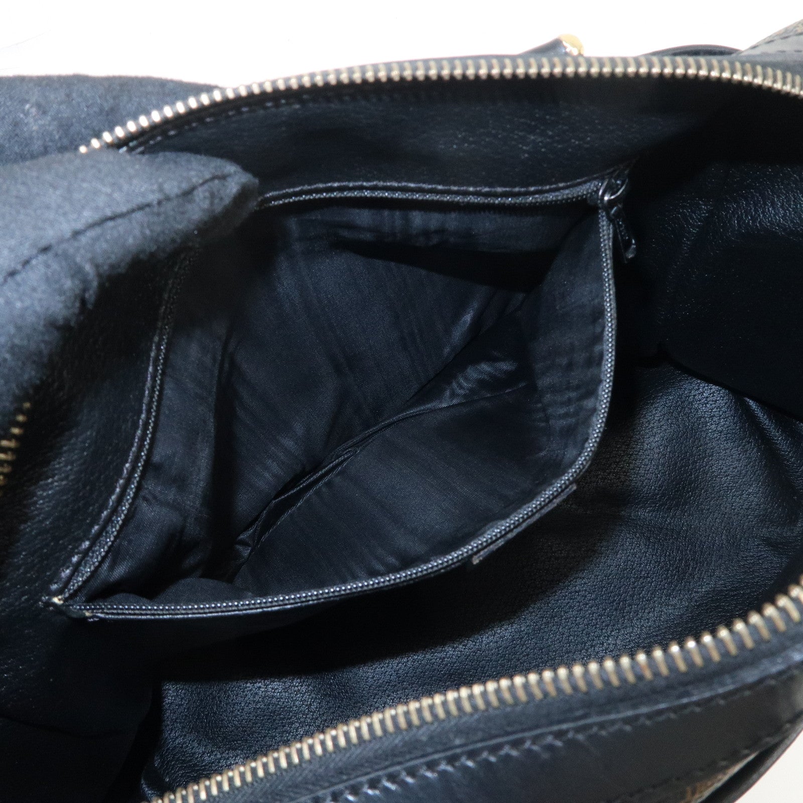 CELINE Macadam PVC Leather Boston Bag Hand Bag Brown Used