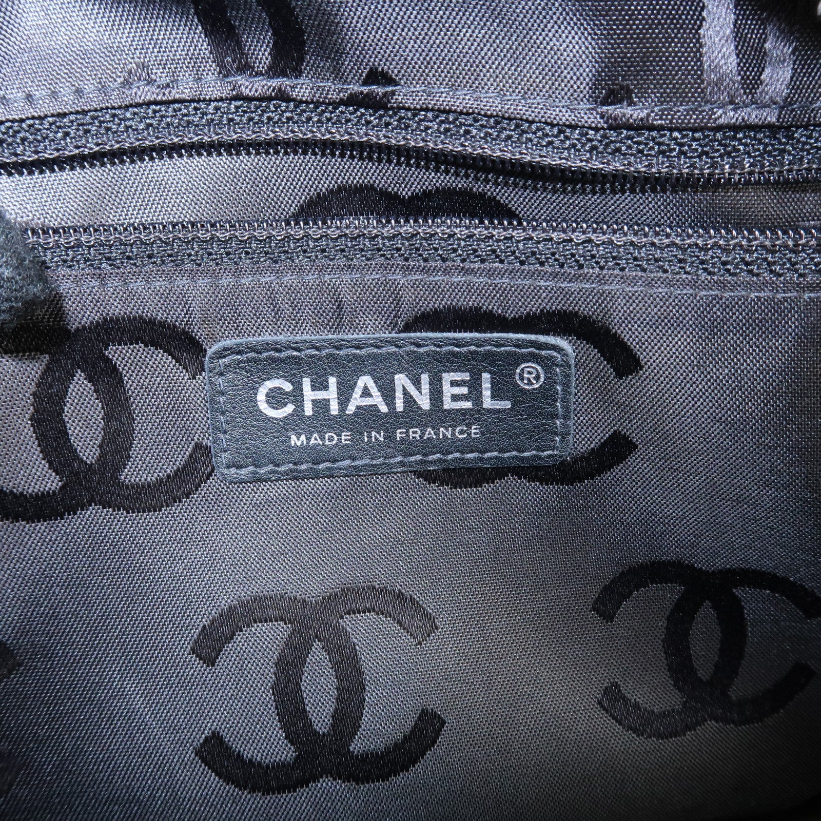 CHANEL Cambon Line Lamb Skin Bowling Bag Hand Bag Beige A25171 Used