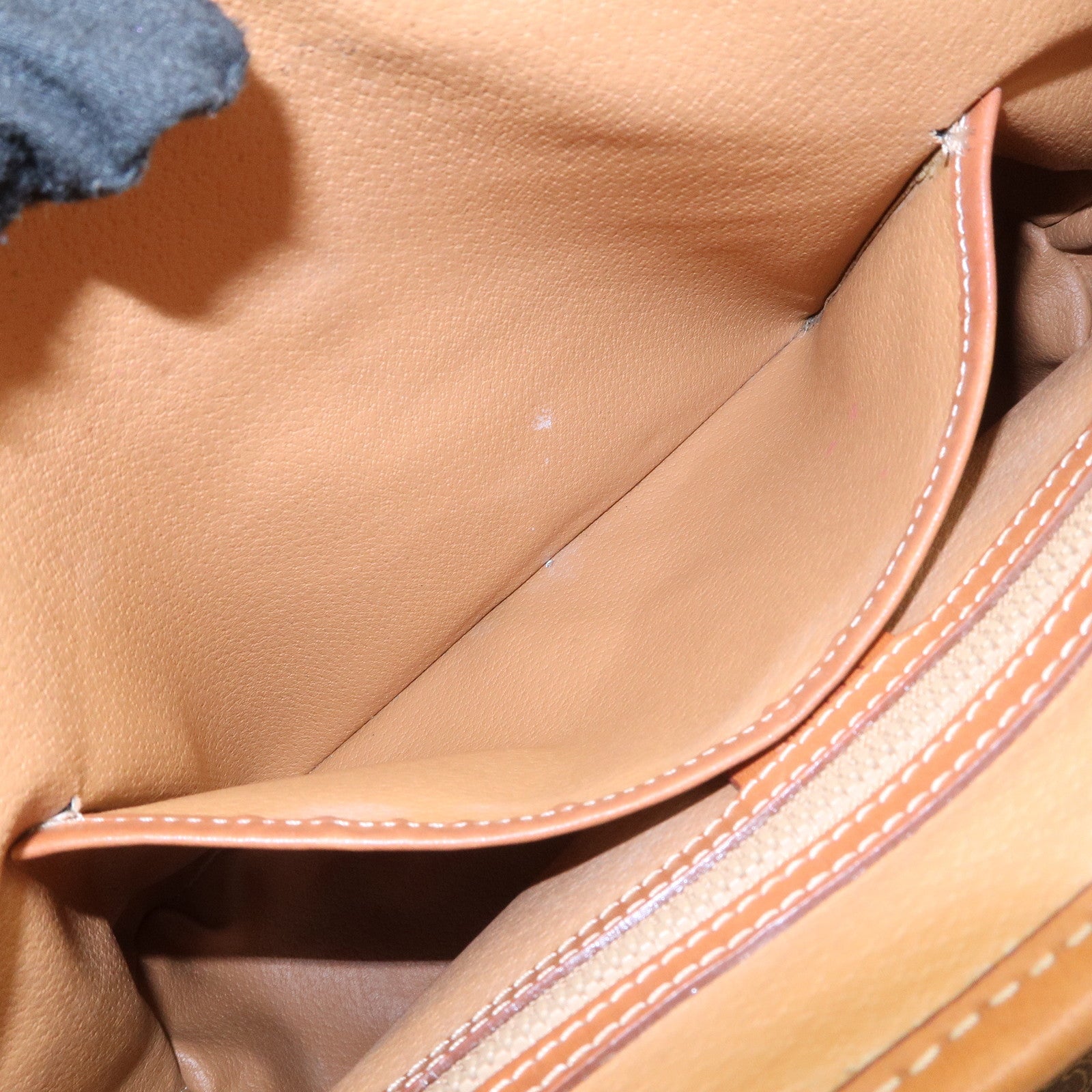 CELINE Macadam PVC Leather Hand Bag Brown Used