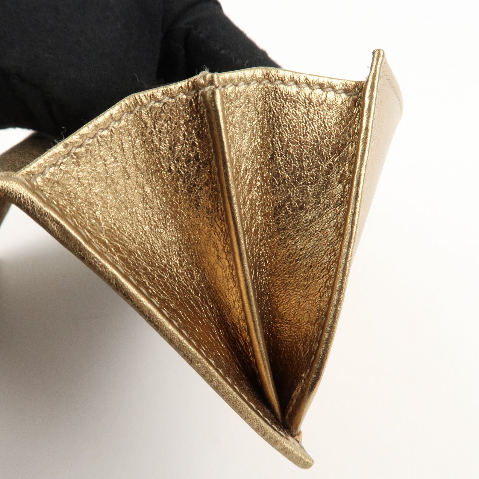 GUCCI Princy GG Satin Leather W Hook Bifold LongWallet 167464 Used