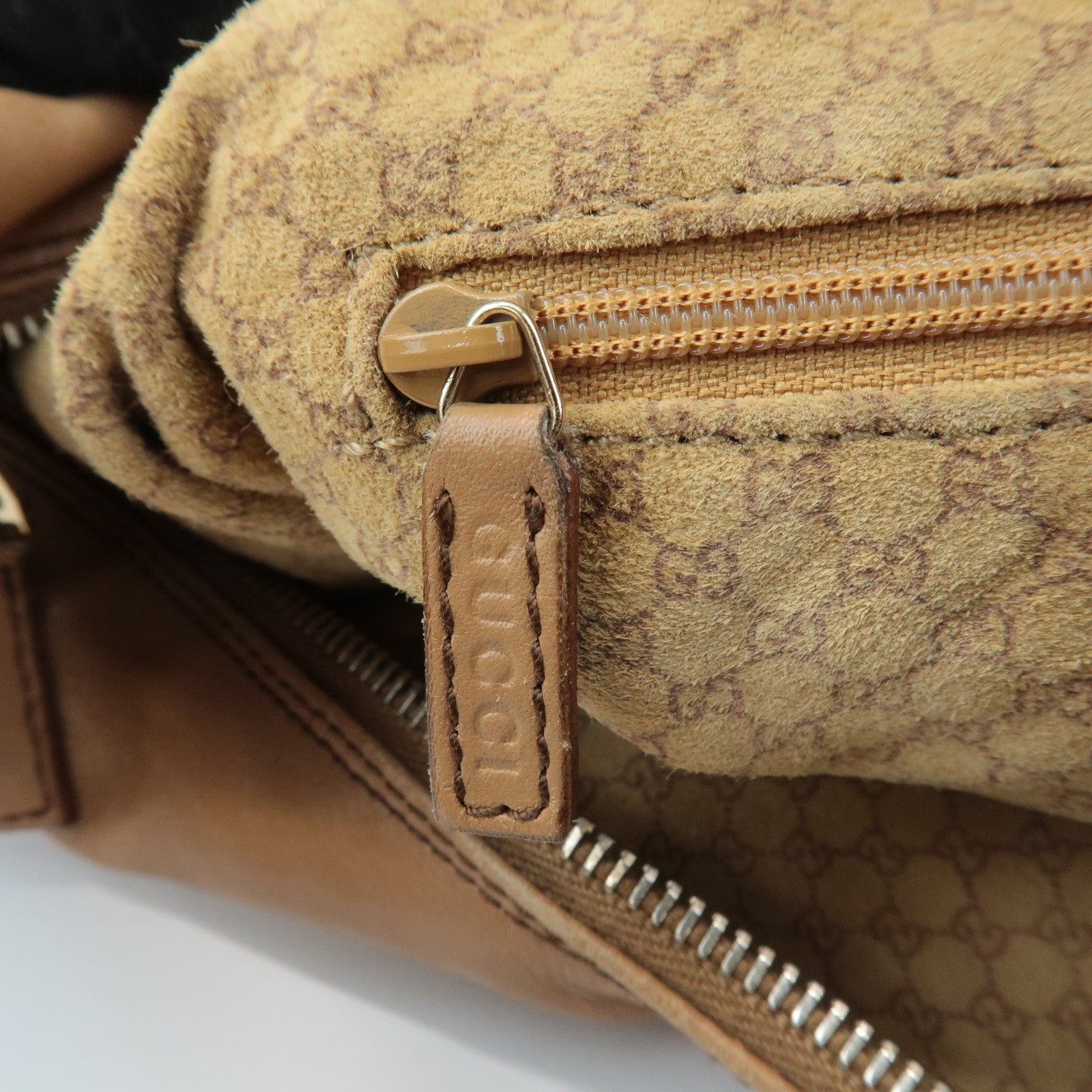 GUCCI Leather One Shoulder Bag Beige 001.4288 Used