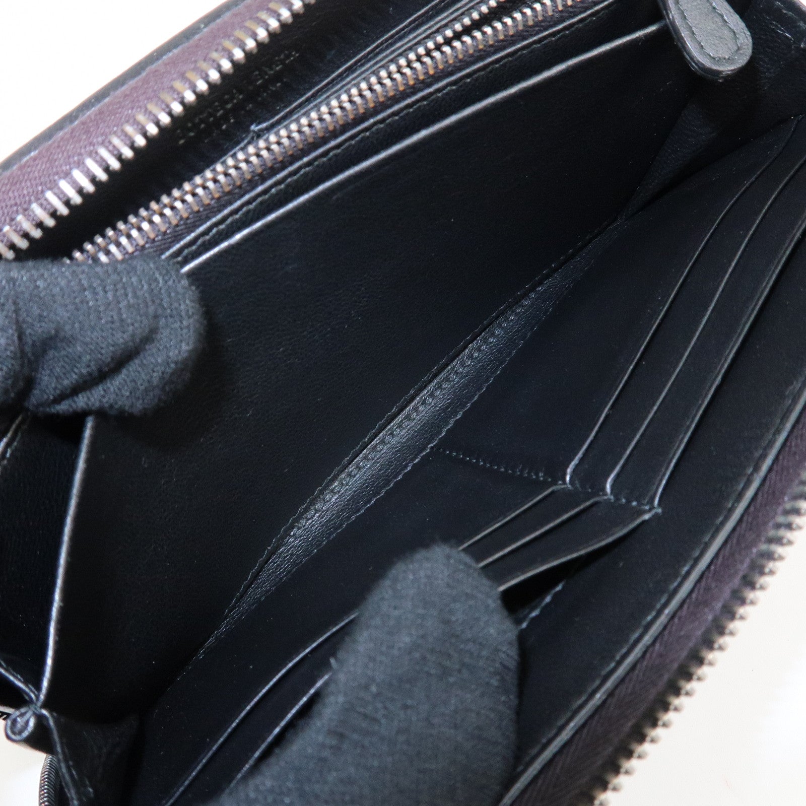 BOTTEGA VENETA Intrecciato Leather Round Fauna Long Wallet Used
