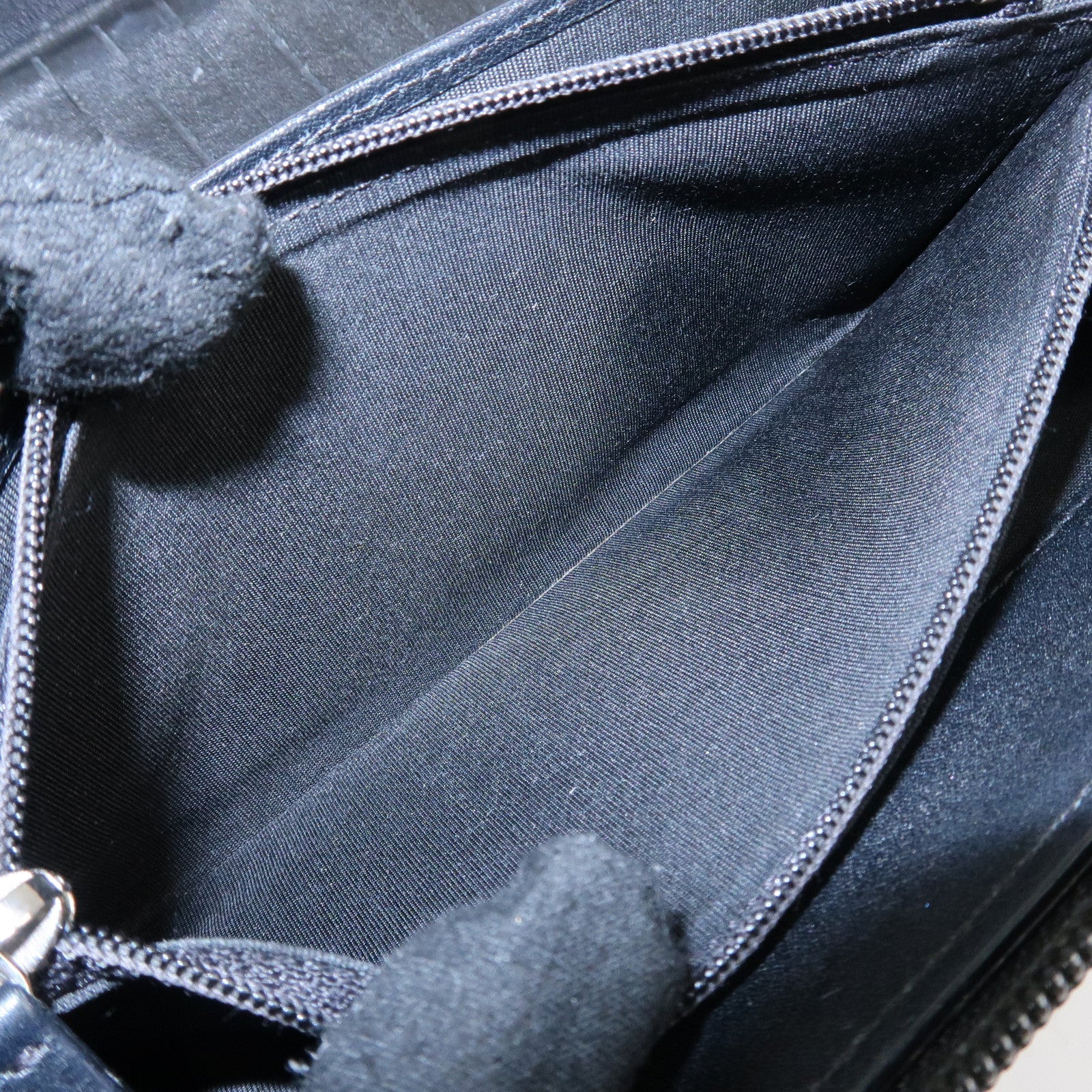 CHANEL COCO Mark Caviar Skin Zippy Long Wallet Black A50071 Used