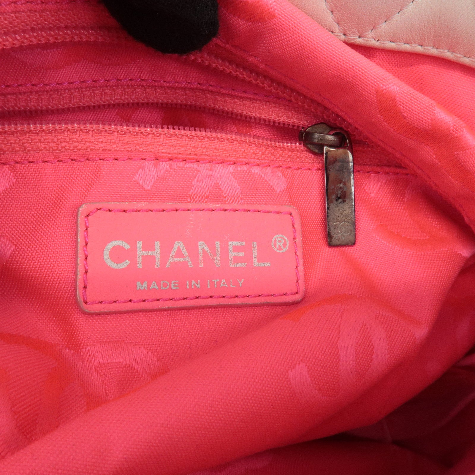 CHANEL Cambon Line Lamb Skin Medium Tote Bag Shoulder Bag A25167 Used