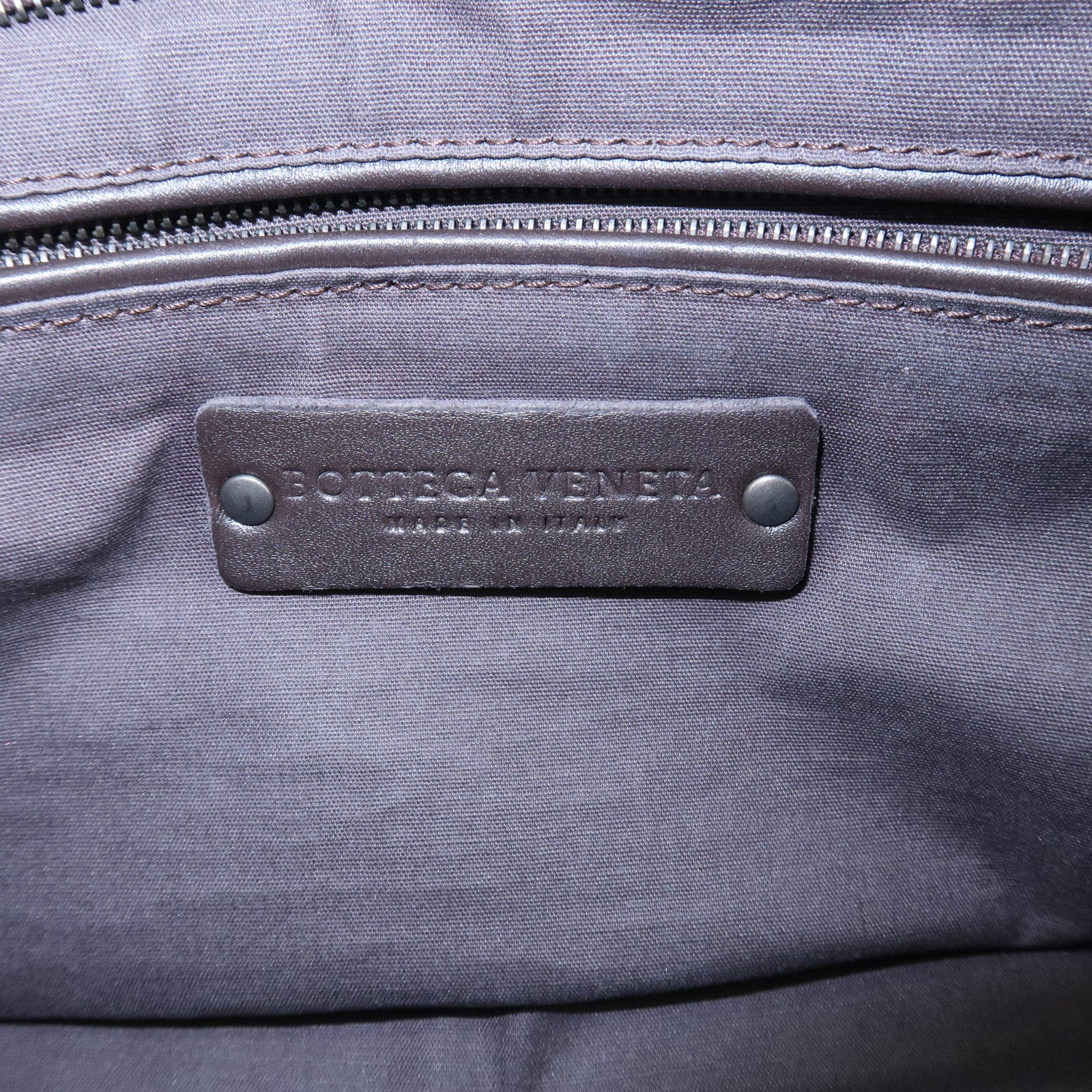 BOTTEGA VENETA Intrecciato Leather Second Bag Dark Brown Used