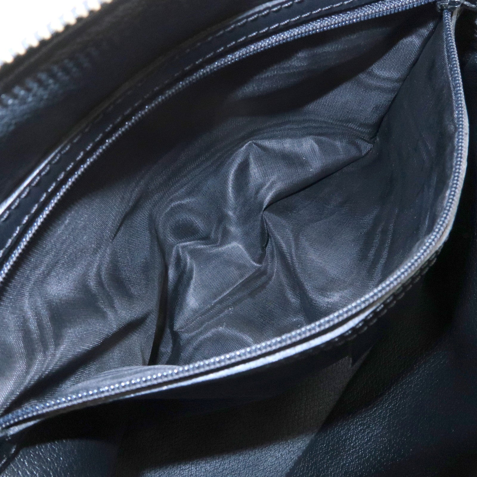 CELINE Macadam PVC Leather Hand Bag Black Brown Gold HDW Used