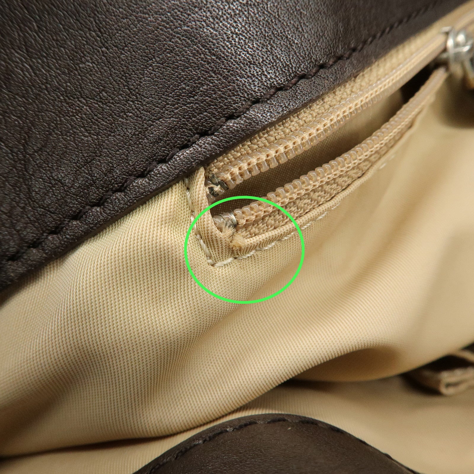 Christian Dior Trotter Canvas Leather Tote Bag Beige Brown Used