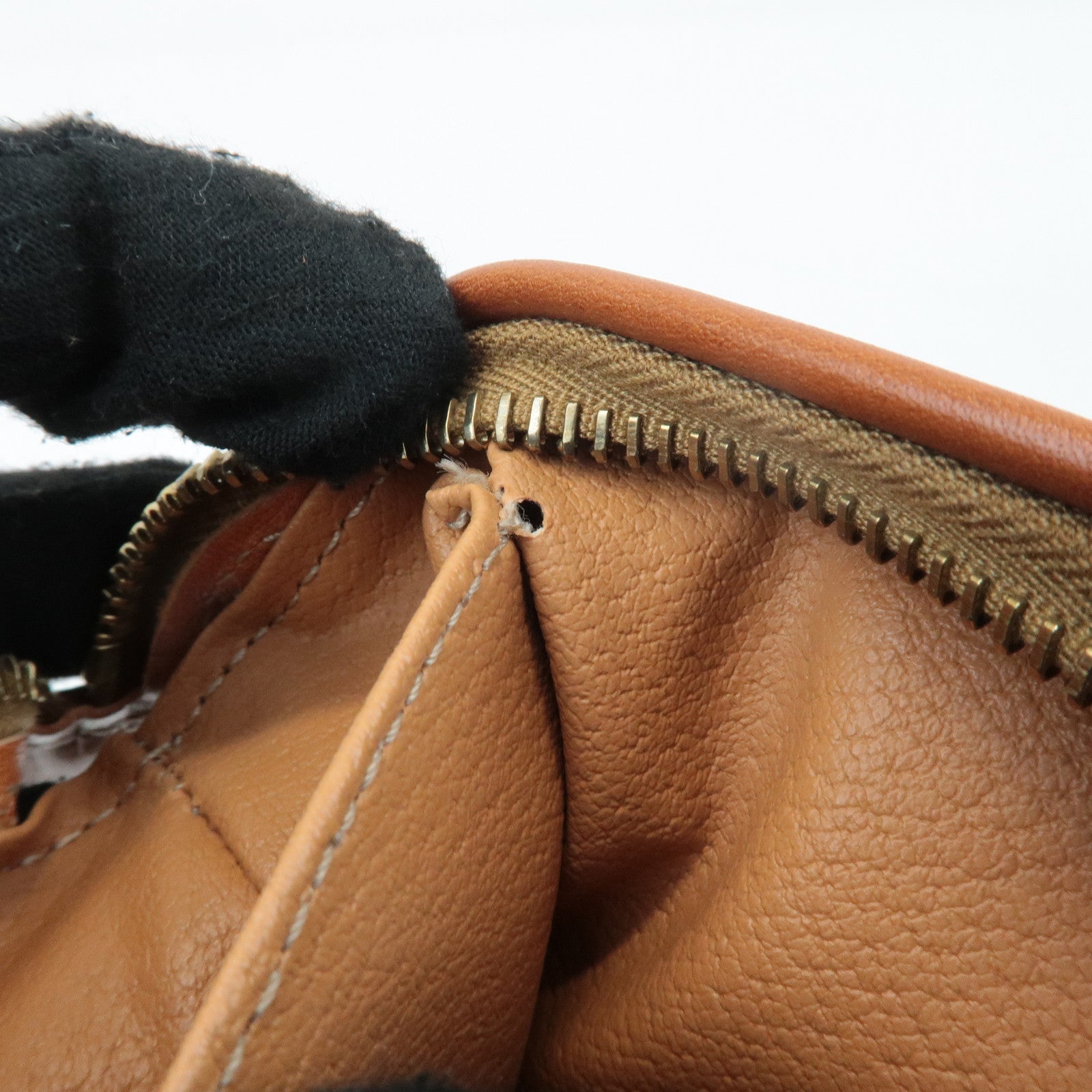 CELINE Macadam PVC Leather Pouch Cosmetic Pouch Brown Used