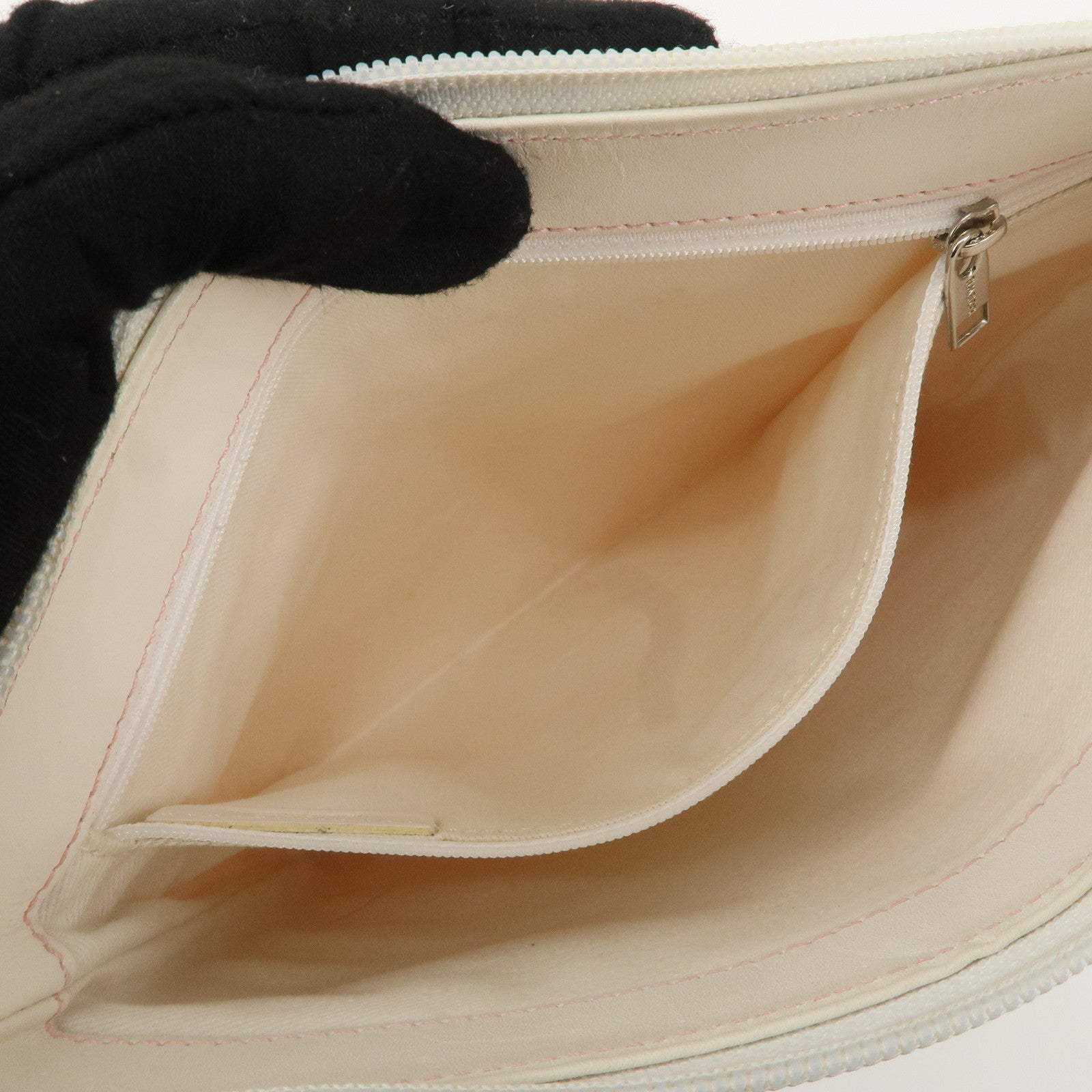 LOEWE Anagram Canvas Leather Shoulder bag Pink Used