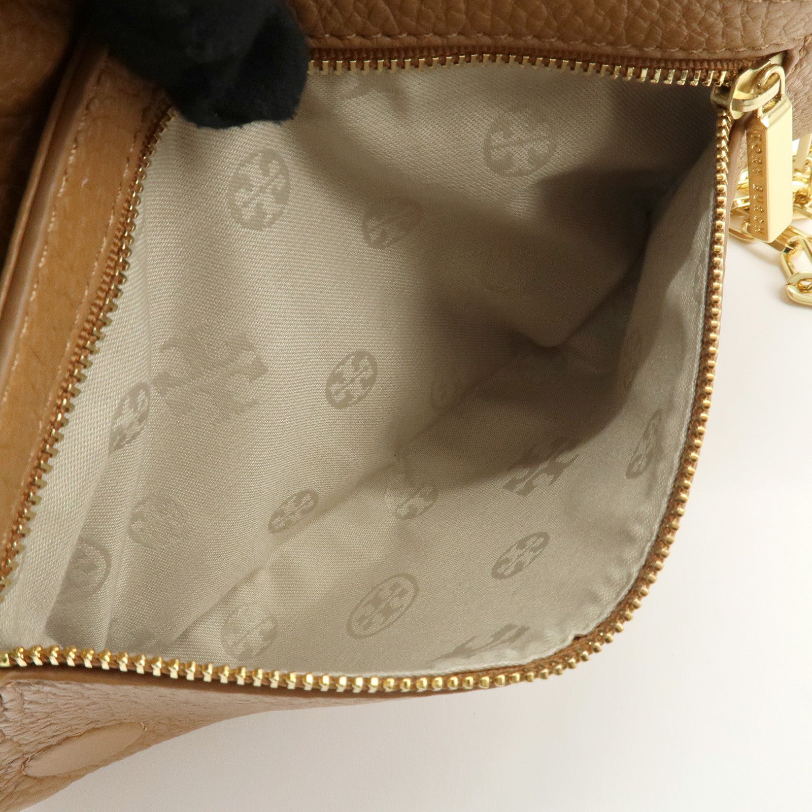 Tory Burch Leather Chain Shoulder Bag Hand Bag Light Brown Used