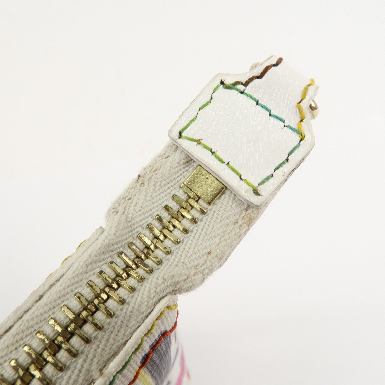 FENDI Zucca PVC Accessory Chain Pouch Multi Color Ivory 8BR592 Used