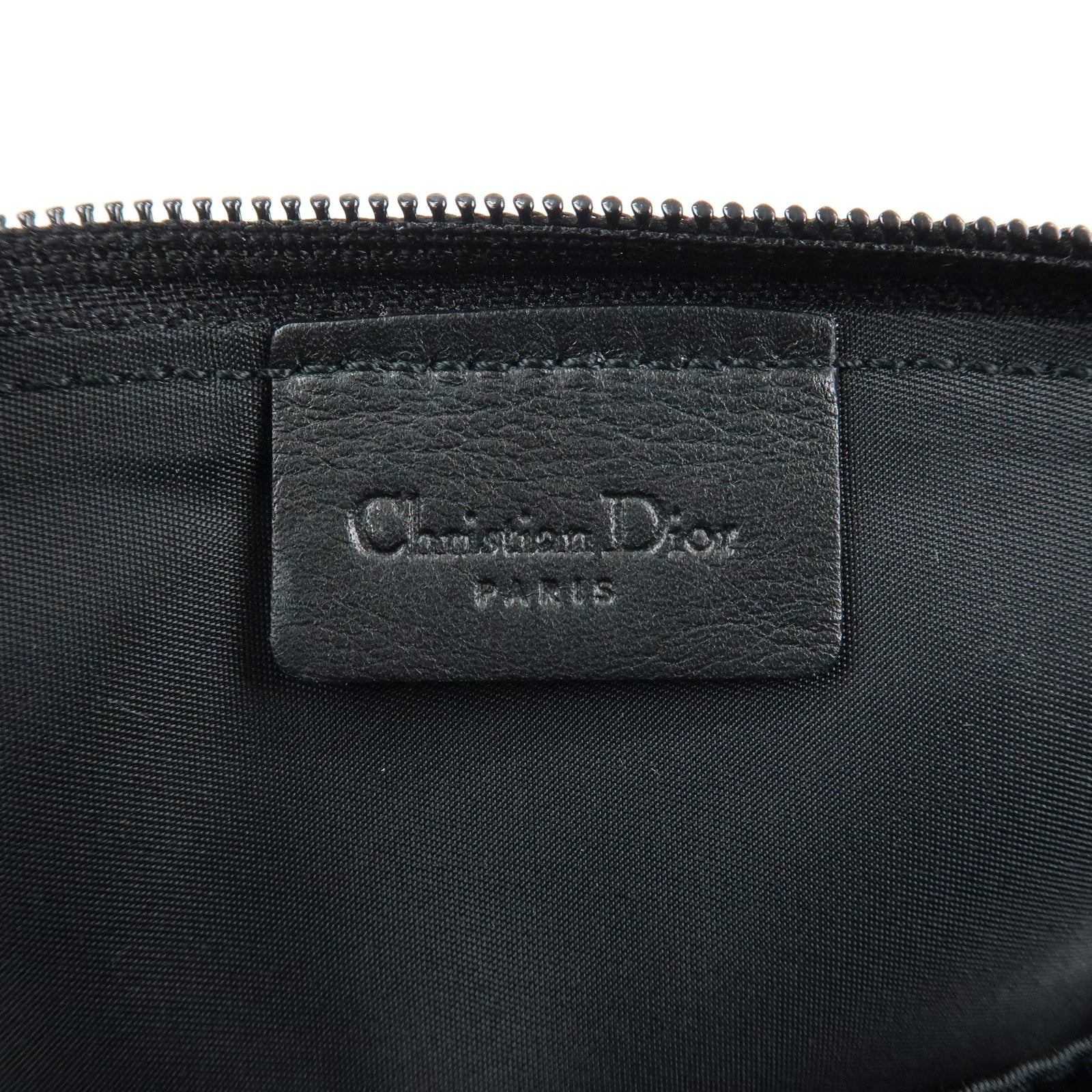 Christian Dior Trotter Canvas Leather Shoulder Bag Hand Bag Black Used