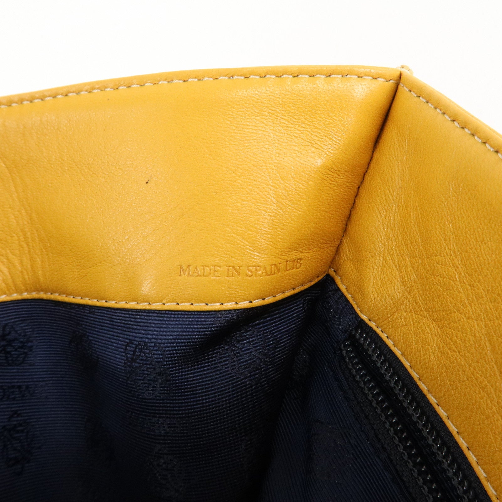 LOEWE Anagram Nappa Aire Leather Tote Bag Shoulder Bag Yellow Used