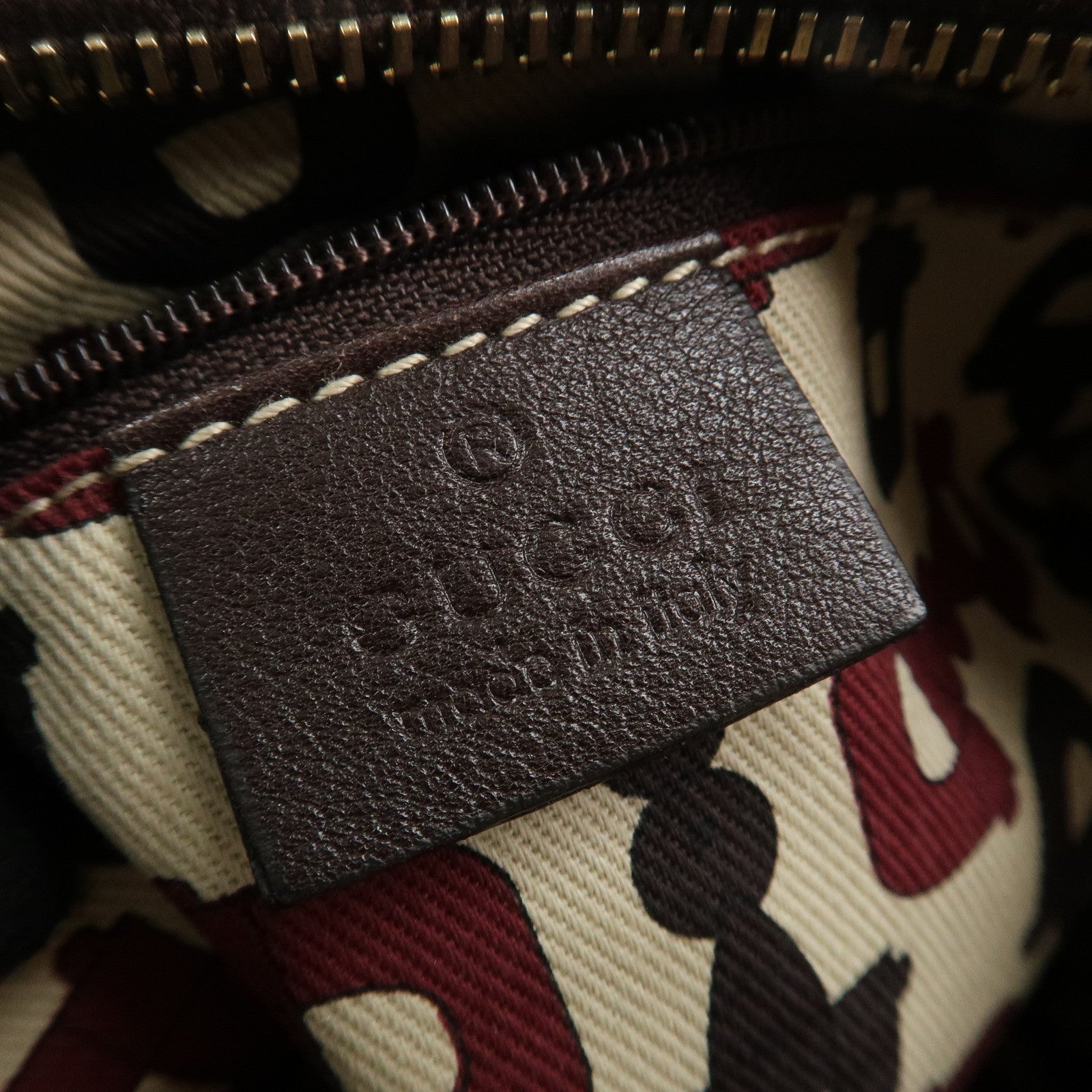 GUCCI Abbey Guccissima Leather Shoulder Bag Dark Brown 190525 Used