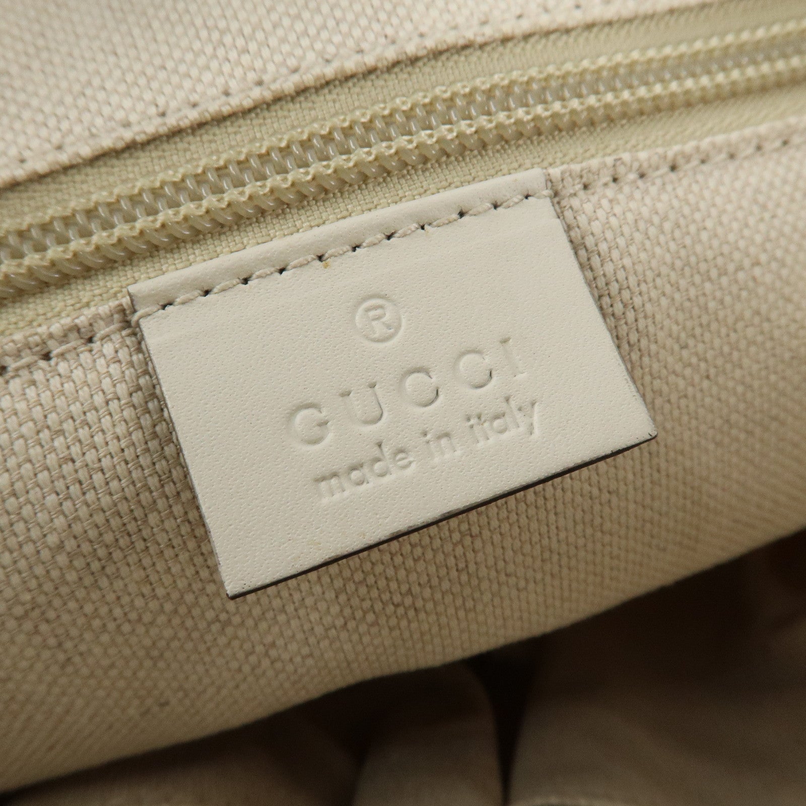 GUCCI Flora Canvas Leather 2WAY Hand Bag Ivory 353440 Used