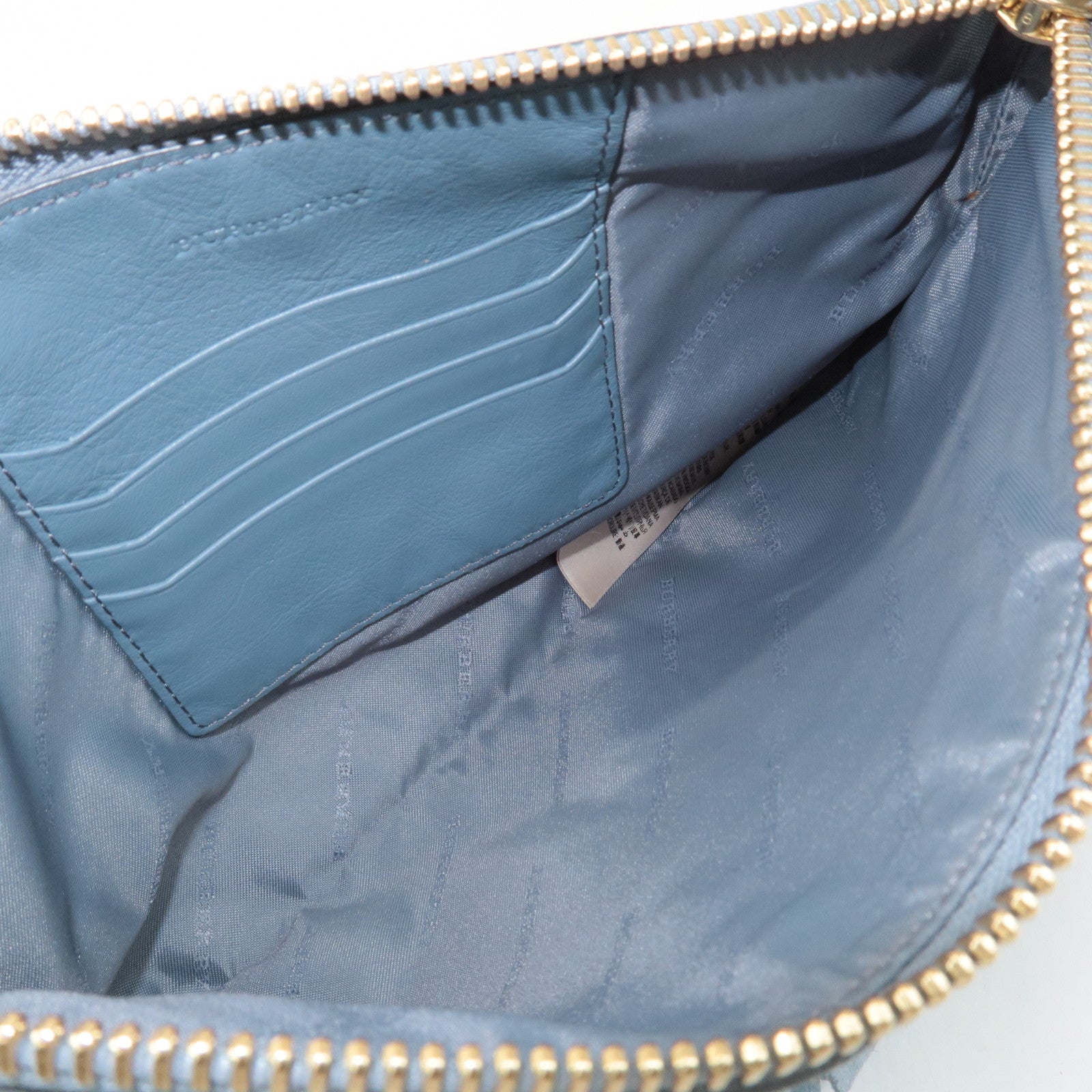 BURBERRY Leather Suede Chain Sholder Bag Hand Bag Light Blue Used