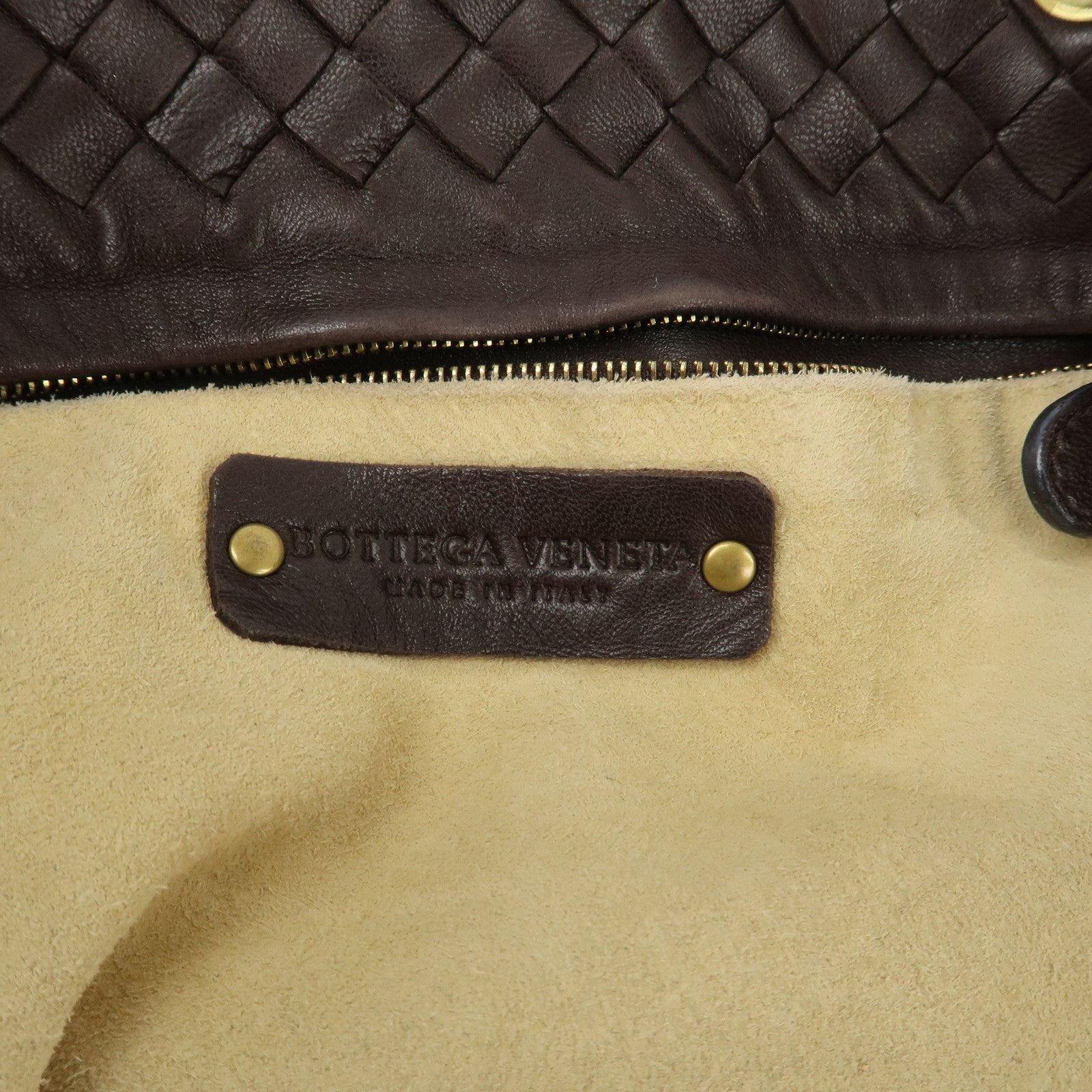 BOTTEGA VENETA Intrecciato Leather Tote Bag Dark Brown 162197 Used