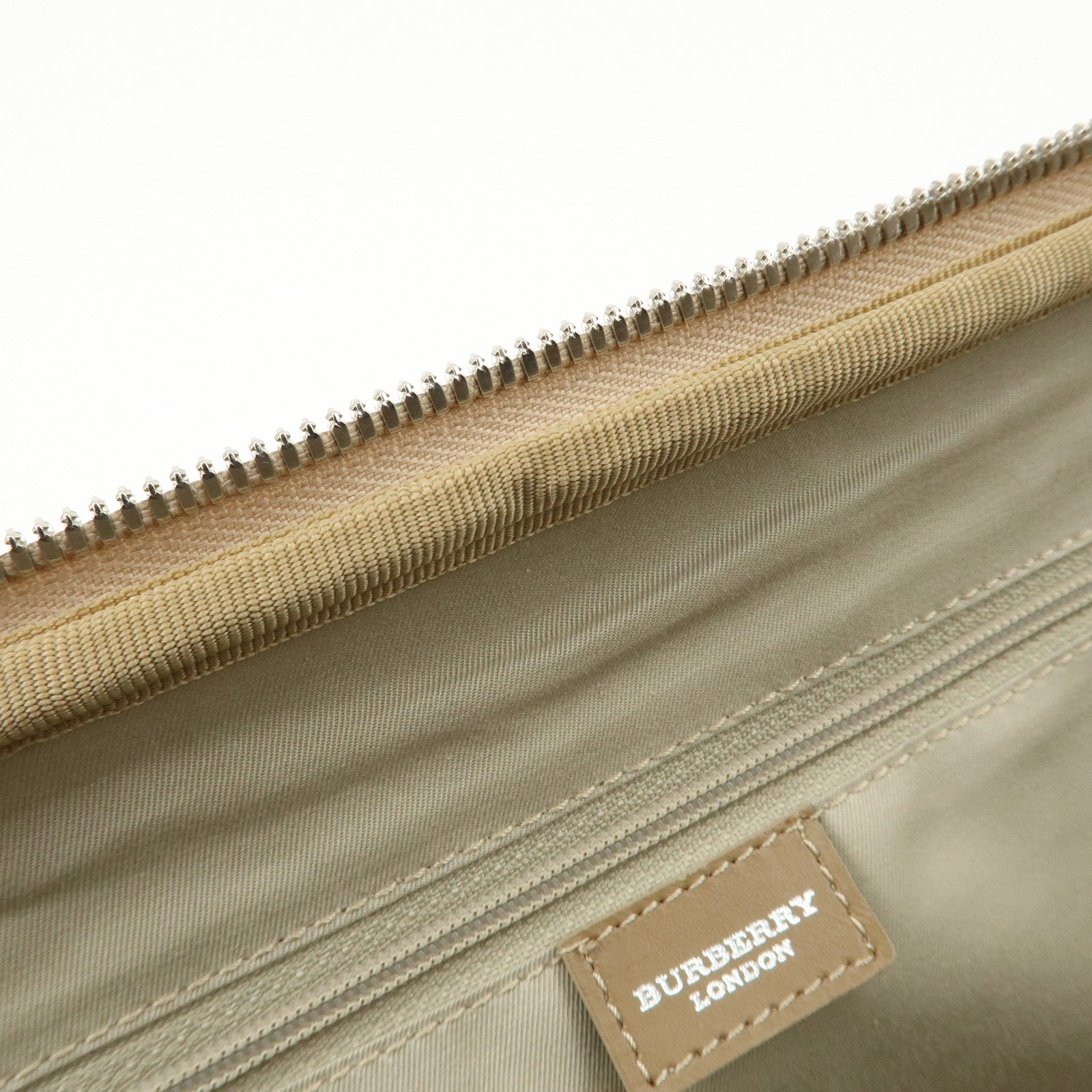 BURBERRY PVC Leather Nova Plaid Shoulder Bag Hand Bag Beige Pink Used