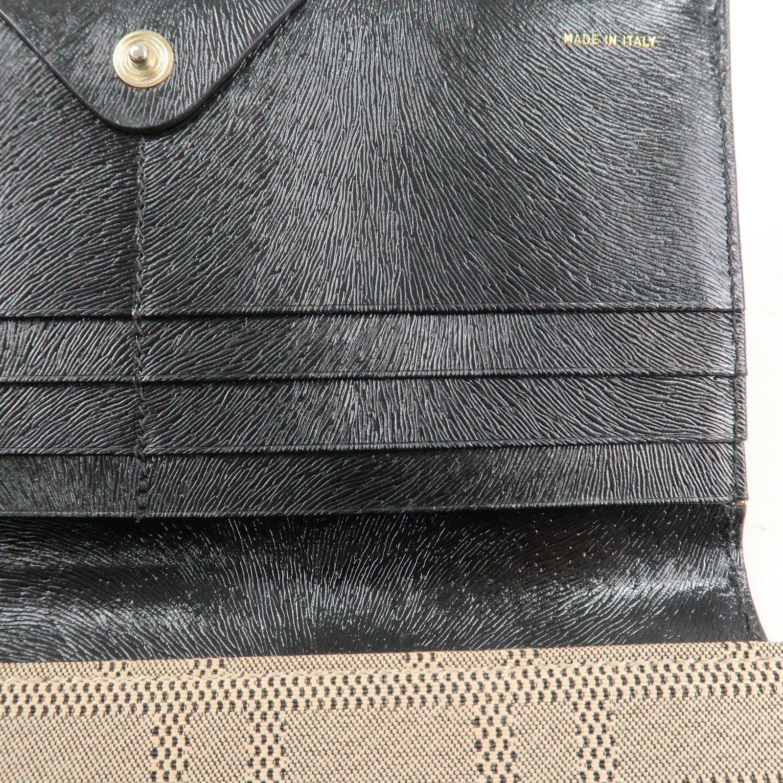 FENDI Zucca Print Canvas Leather Long Wallet Brown 8M0000 Used