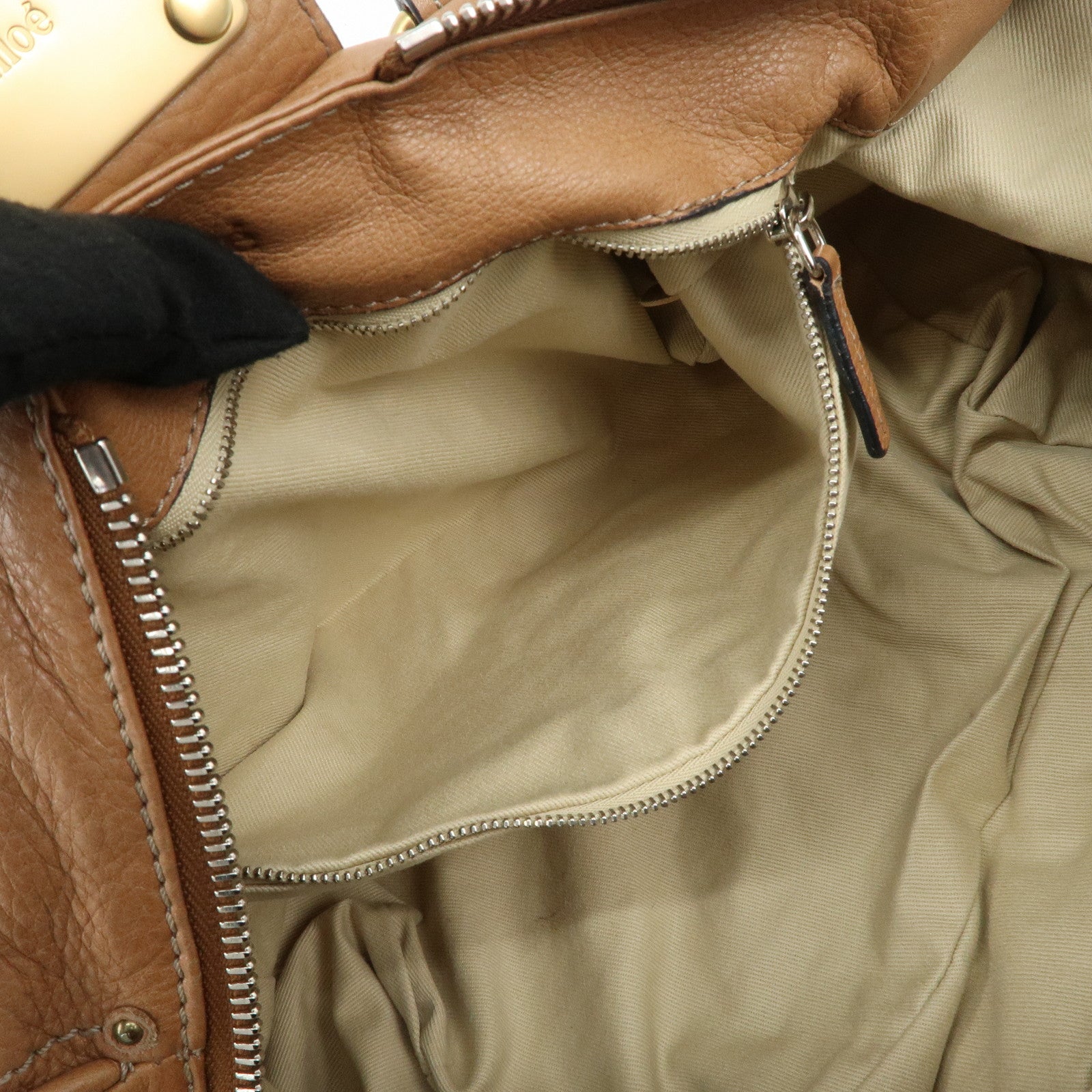 Chloe Paddington Leather Shoulder Bag Hand Bag Brown Used