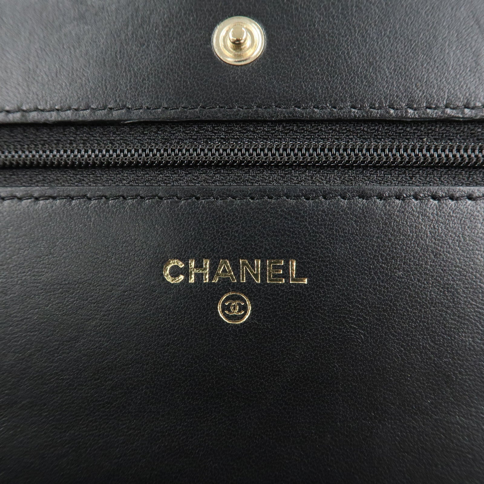 CHANEL Camellia Lamb Skin Chain Wallet Shoulder Bag A82336 Used