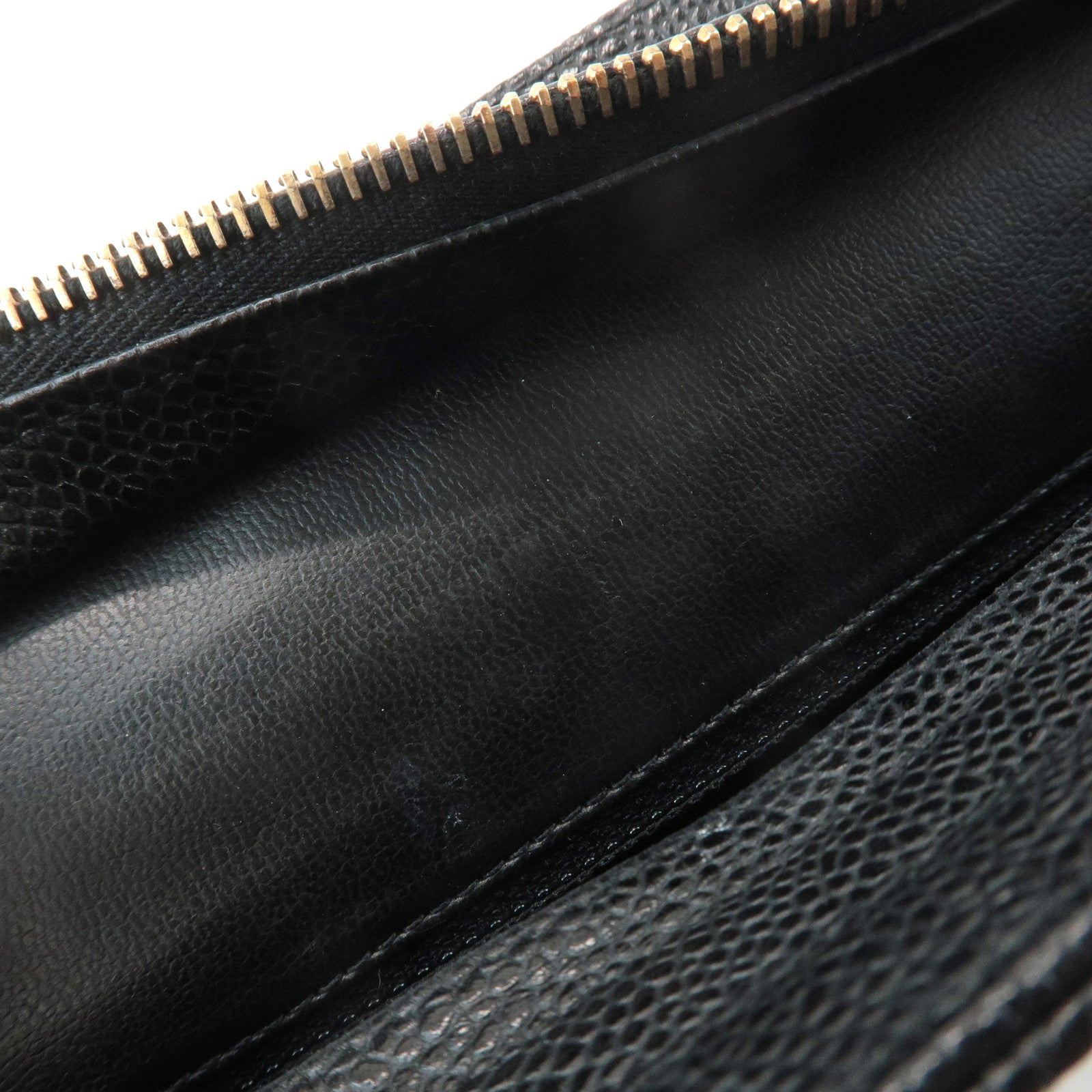 CHANEL Triple COCO Caviar Skin Tote Bag Black Gold Used