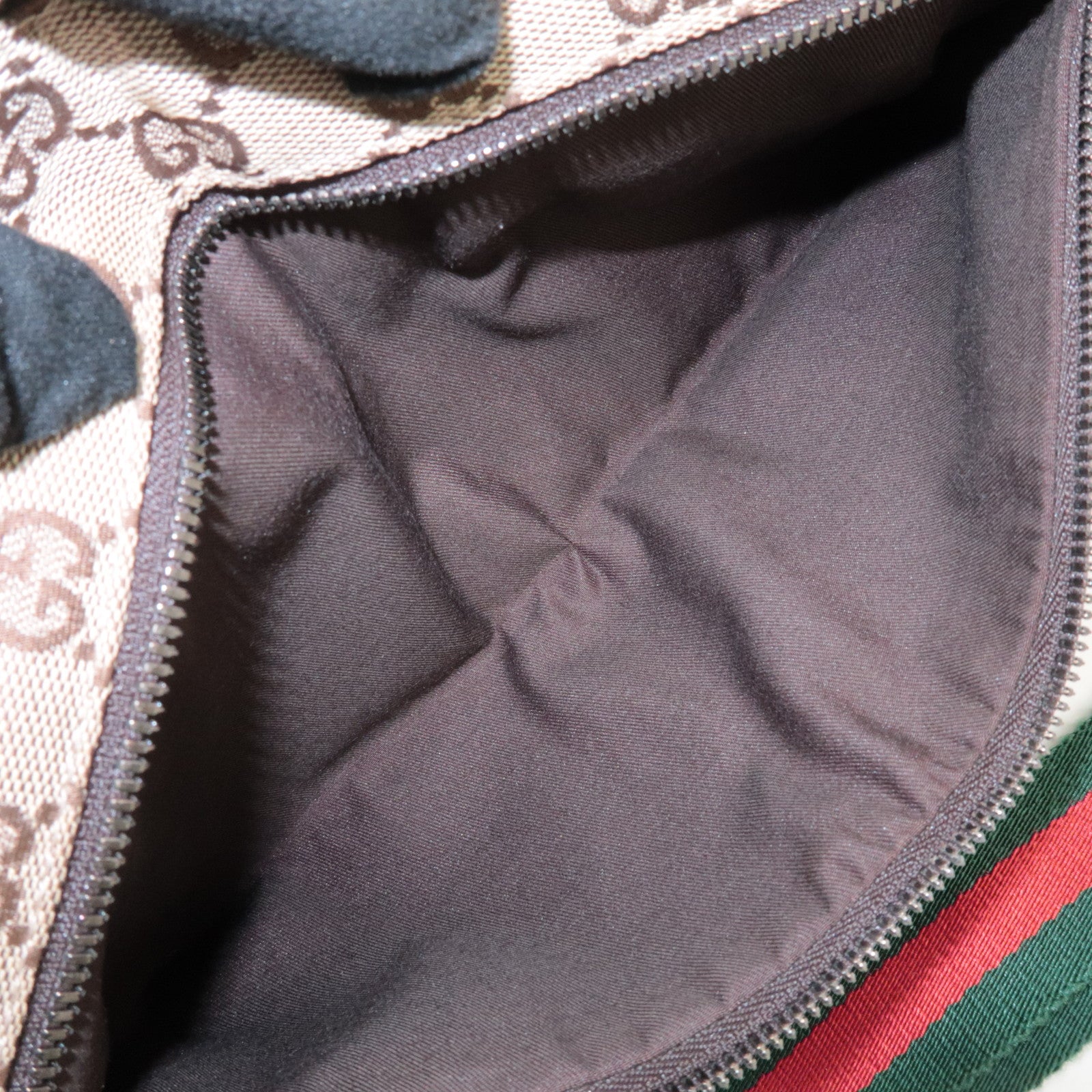 GUCCI GG Canvas Leather Waist Bag Crossbody Bag Beige Brown 28566 Used