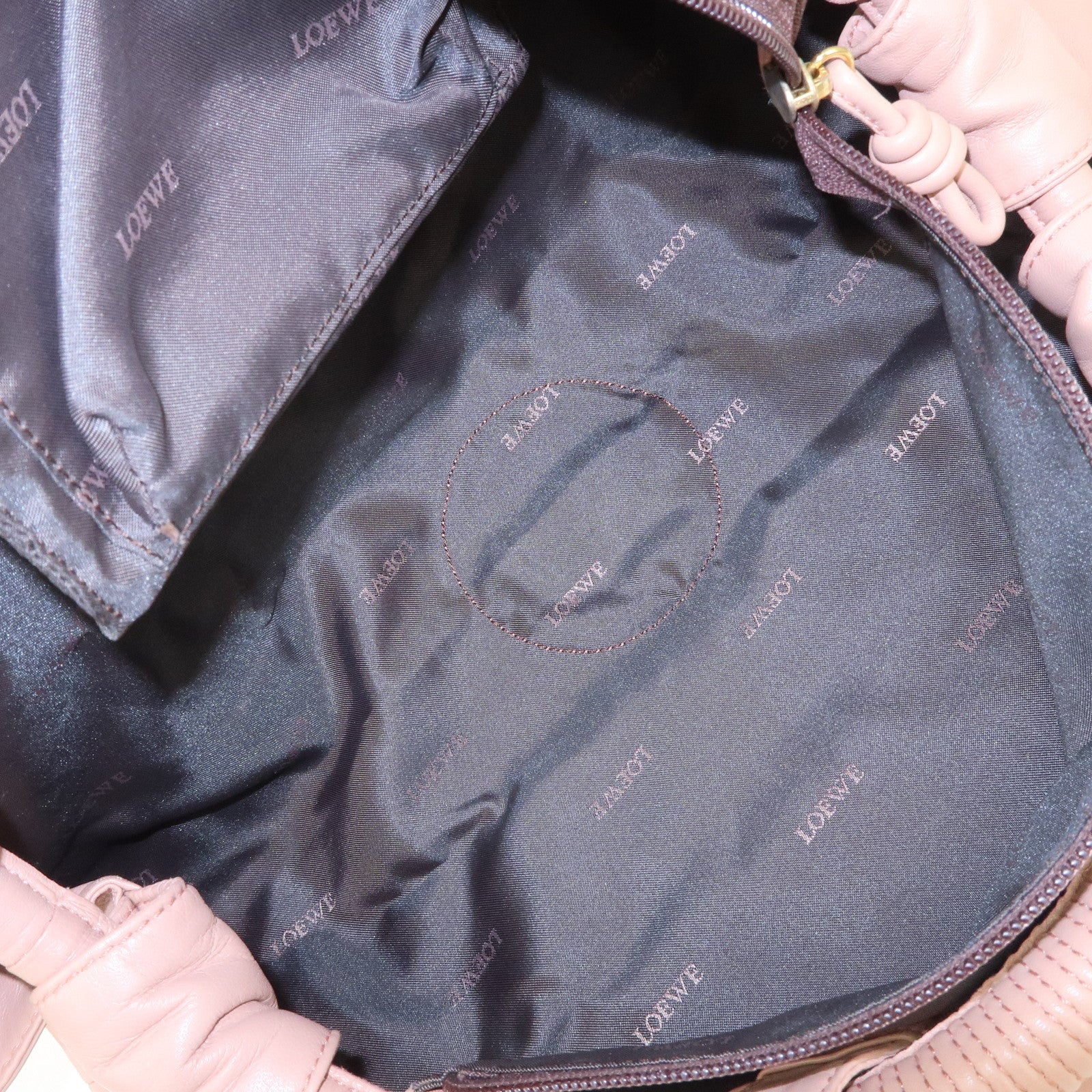 LOEWE Anagram Leather Nappa Aire Hand Bag Pink Used