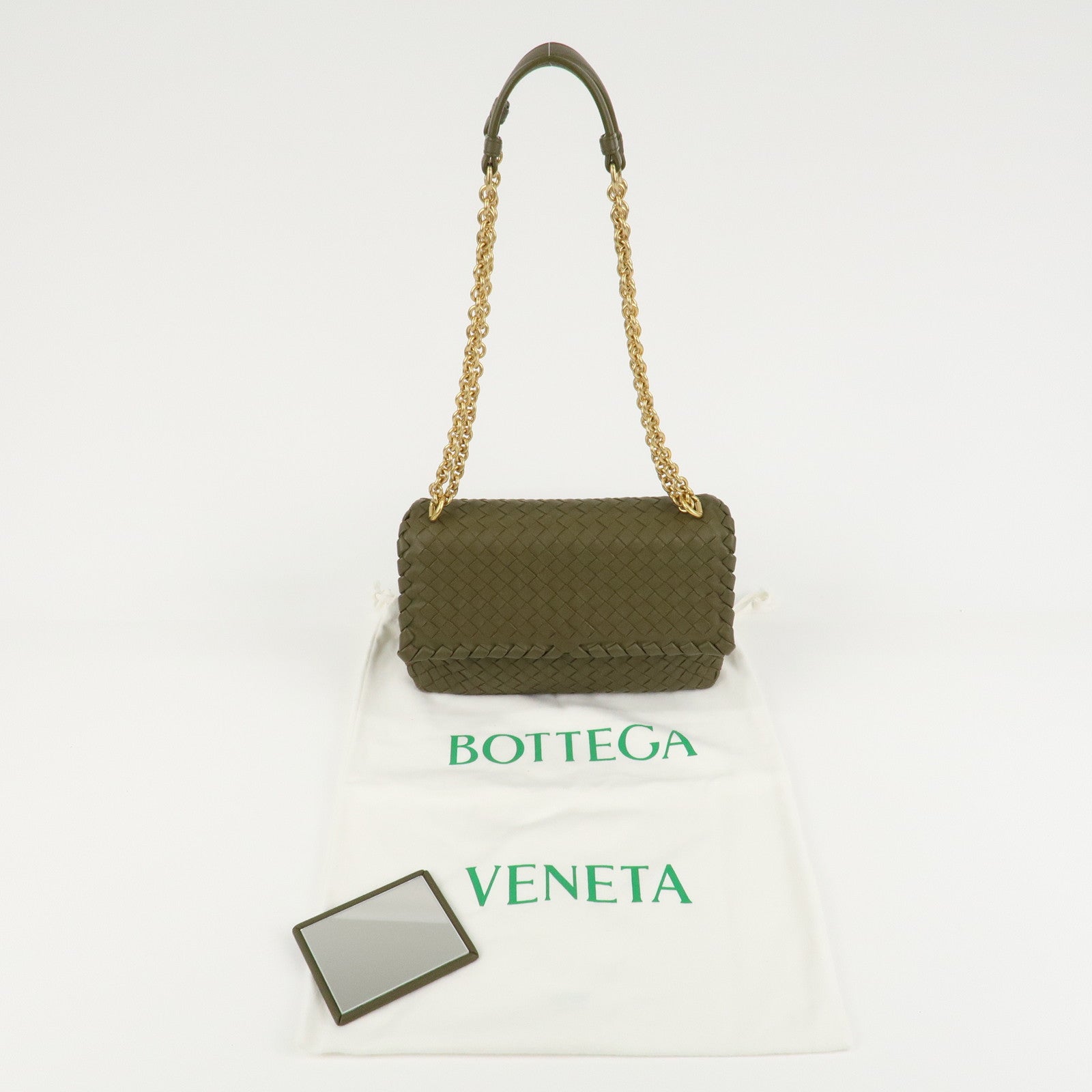 BOTTEGA VENETA Intrecciato Leather Olympia Chain Shoulder Bag Used