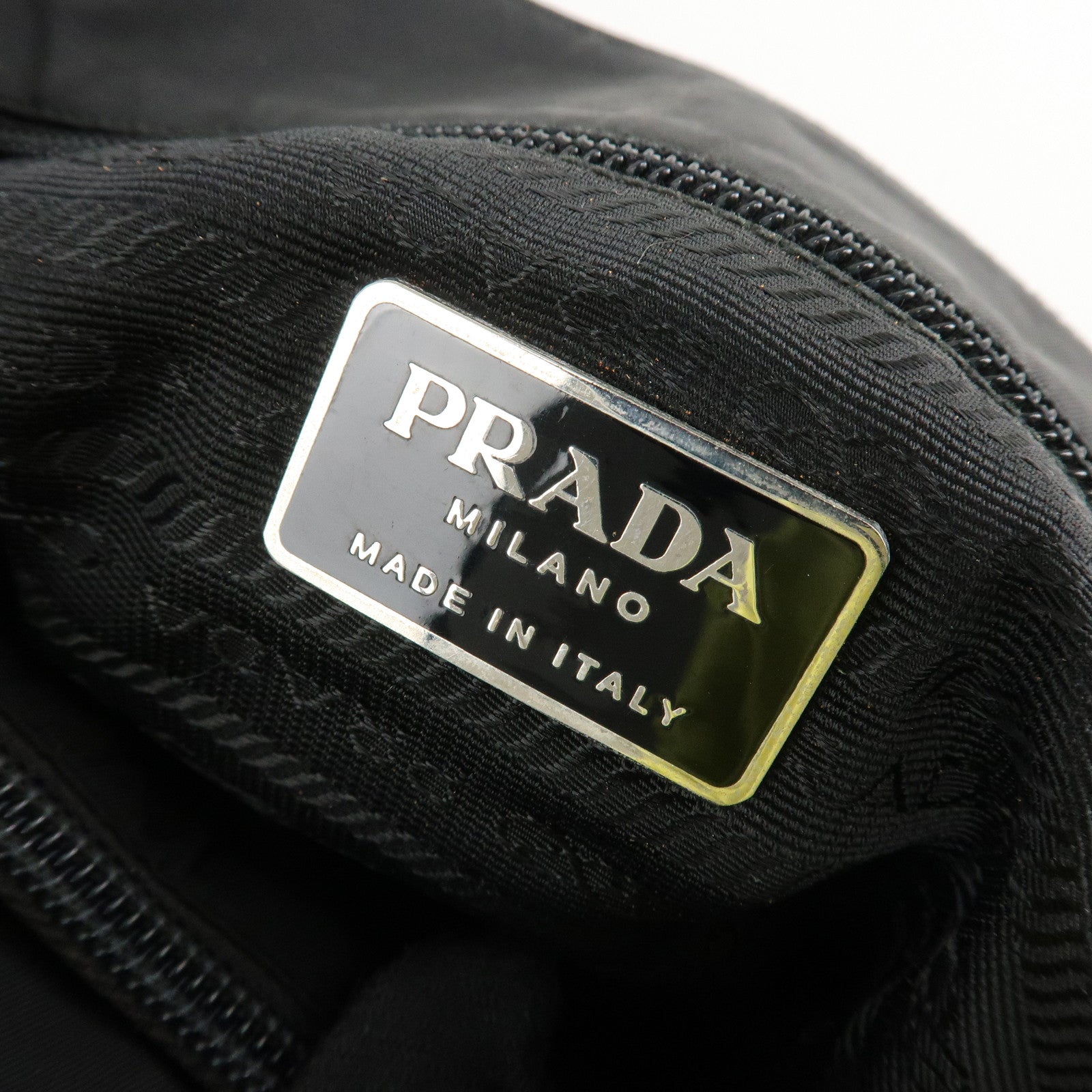 PRADA Logo Nylon Tote Bag Shoulder Bag Hand Bag Black B6242 Used