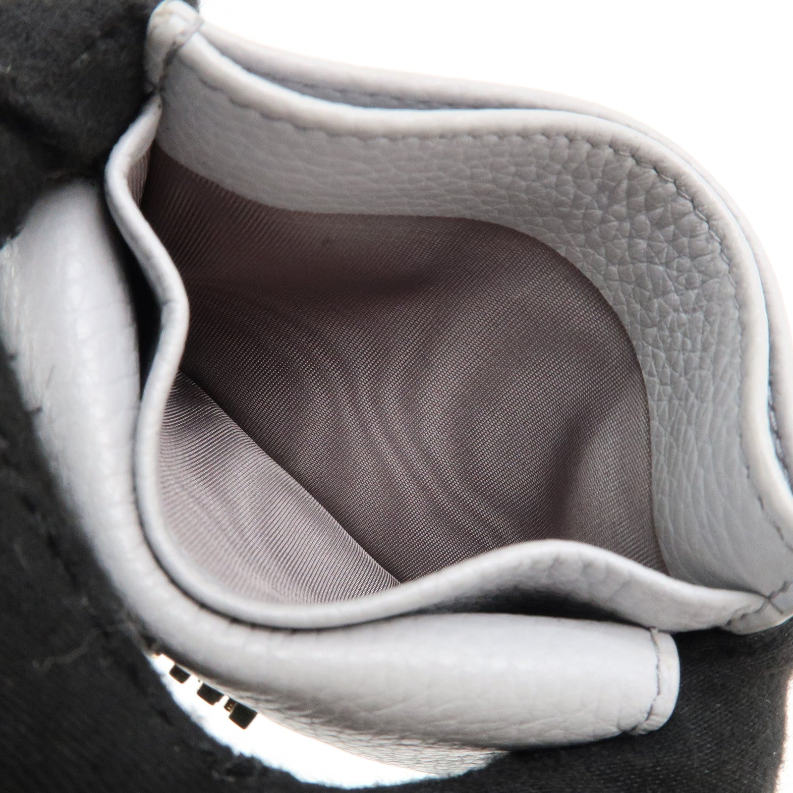 MIU MIU leather Card Case Coin Case Light Gray 5MC081 Used